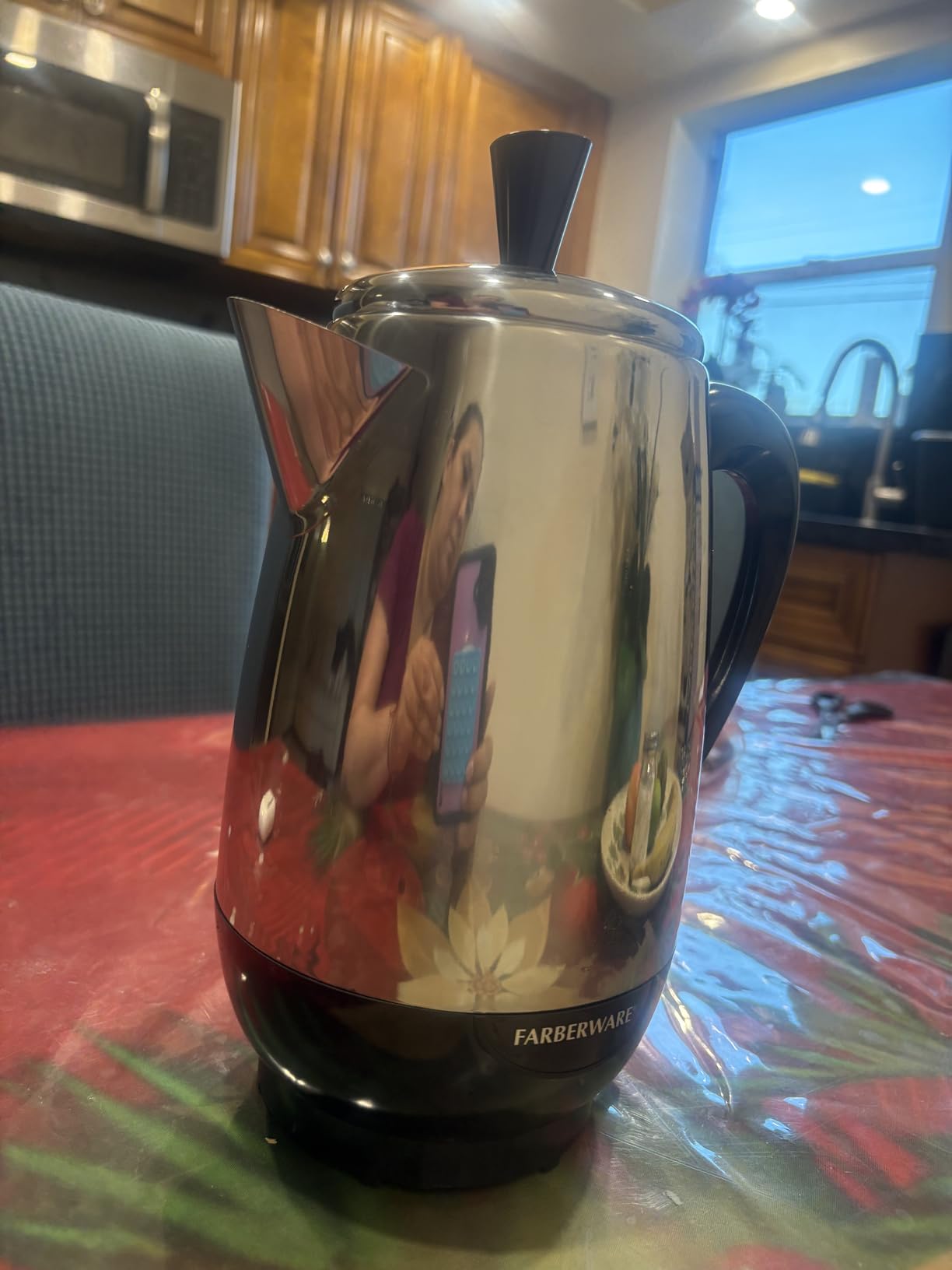 Farberware Electric Coffee Percolator, Stainless Steel Basket, Automatic Keep Warm, No-Drip Spout, 8 Cup - Customer Photo 1