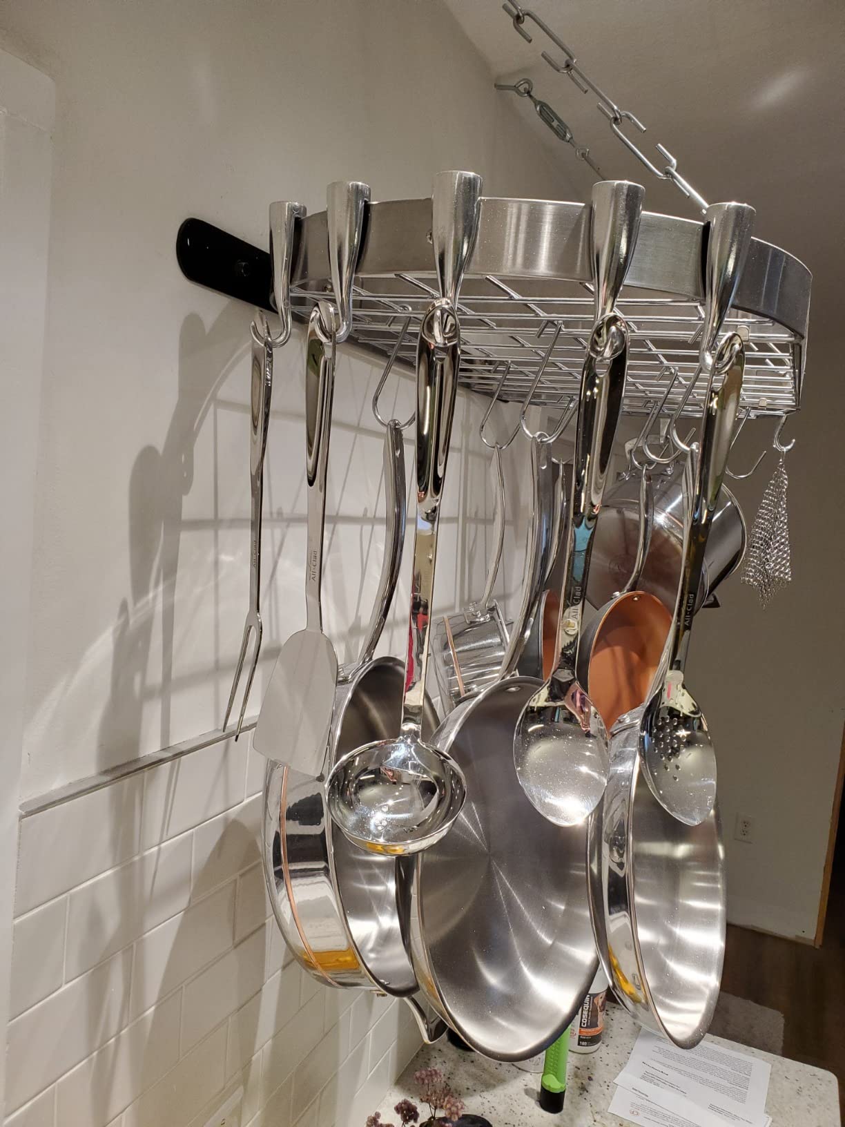 All-Clad 5-Piece Stainless Steel Kitchen Utensil Set – Includes Ladle, Solid Spoon, Slotted Spoon, Turner & Storage Caddy – Heavy-Gauge, Ergonomic, Dishwasher Safe, Silver - Customer Photo 2