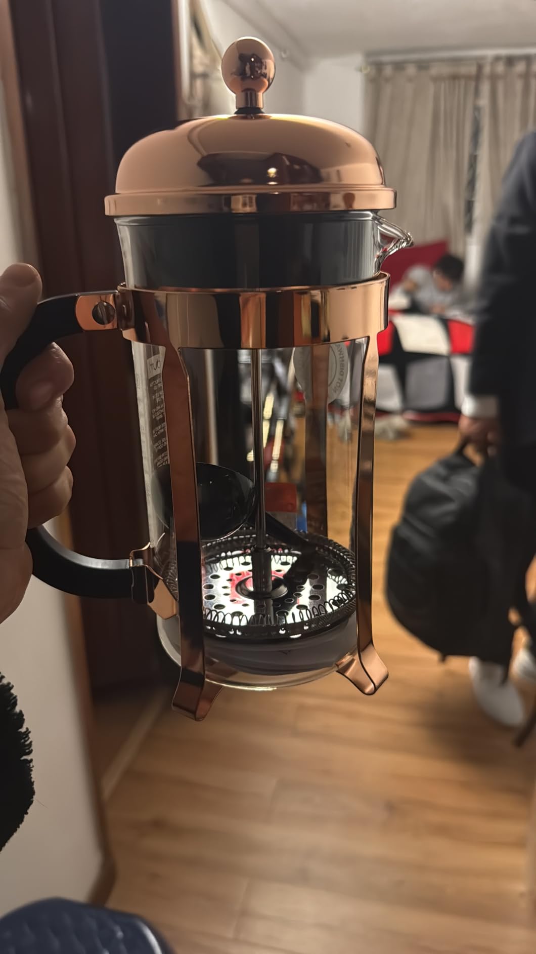 Bodum 34oz Chambord French Press Coffee Maker, High-Heat Borosilicate Glass, Polished Stainless Steel – Made in Portugal - Customer Photo 2