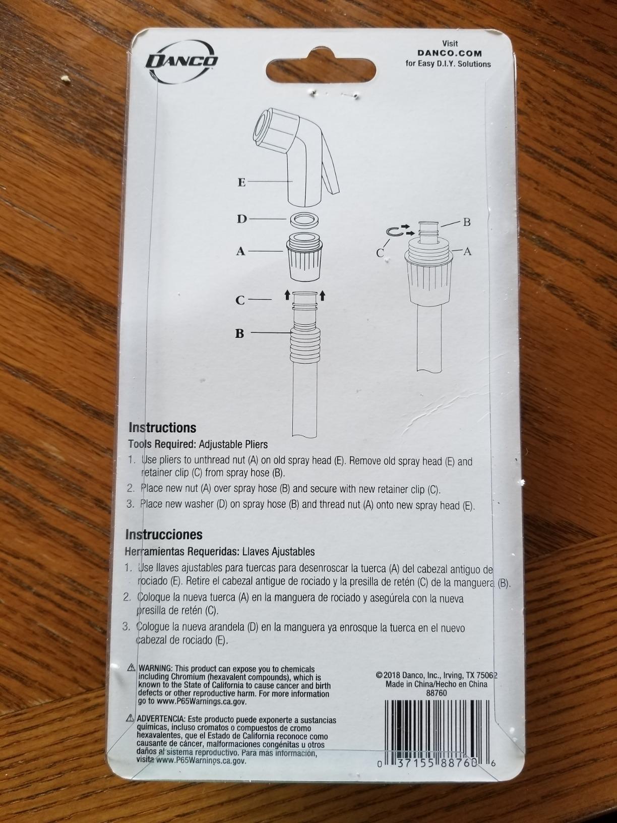 DANCO Kitchen Sink Side Spray Head, Brushed Nickel, 1-Pack (89270) Customer Review DANCO Kitchen Sink Side Spray Head, Brushed Nickel, 1-Pack (89270) - Customer Photo 4
