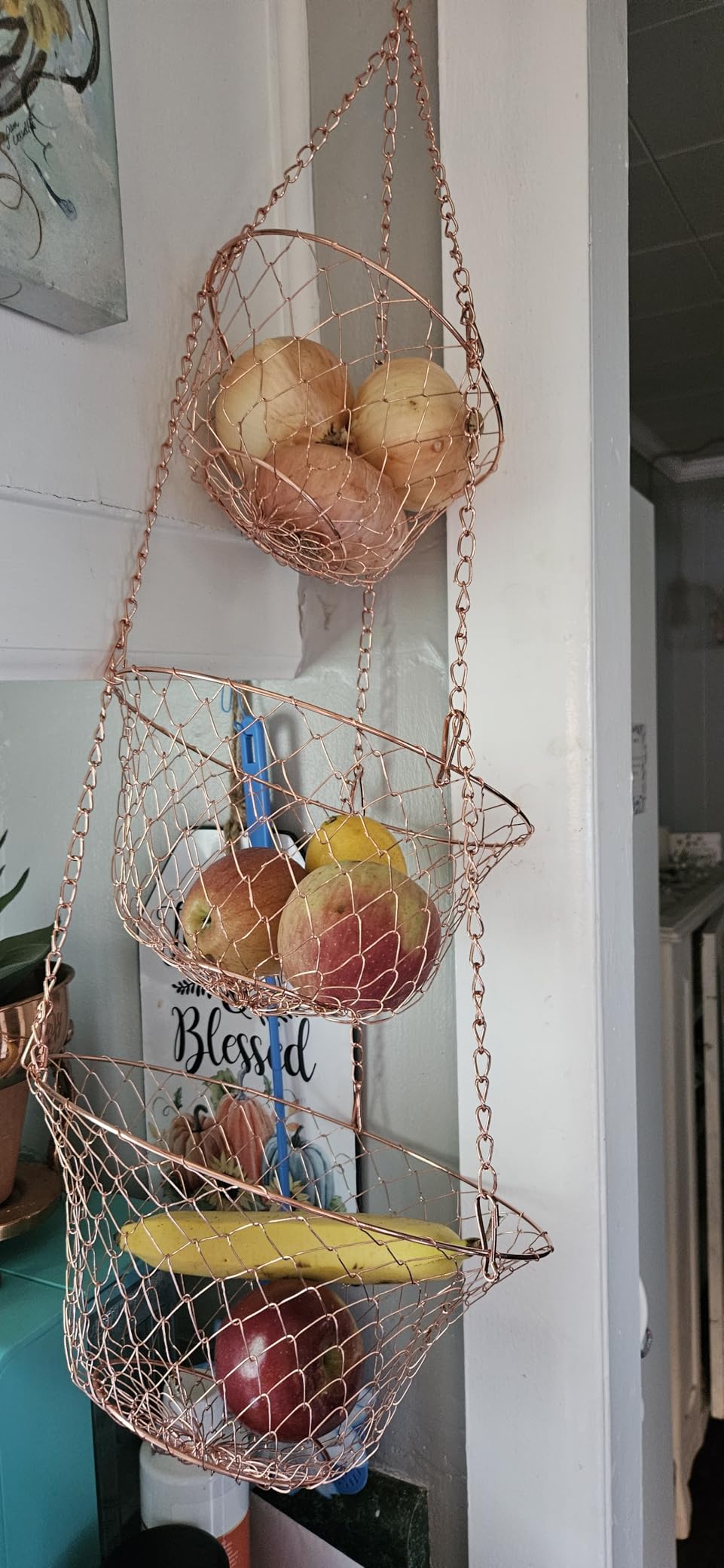 Fox Run 3-Tier Copper Kitchen Hanging Fruit Baskets, 32 Inches Customer Review Fox Run 3-Tier Copper Kitchen Hanging Fruit Baskets, 32 Inches - Customer Photo 1