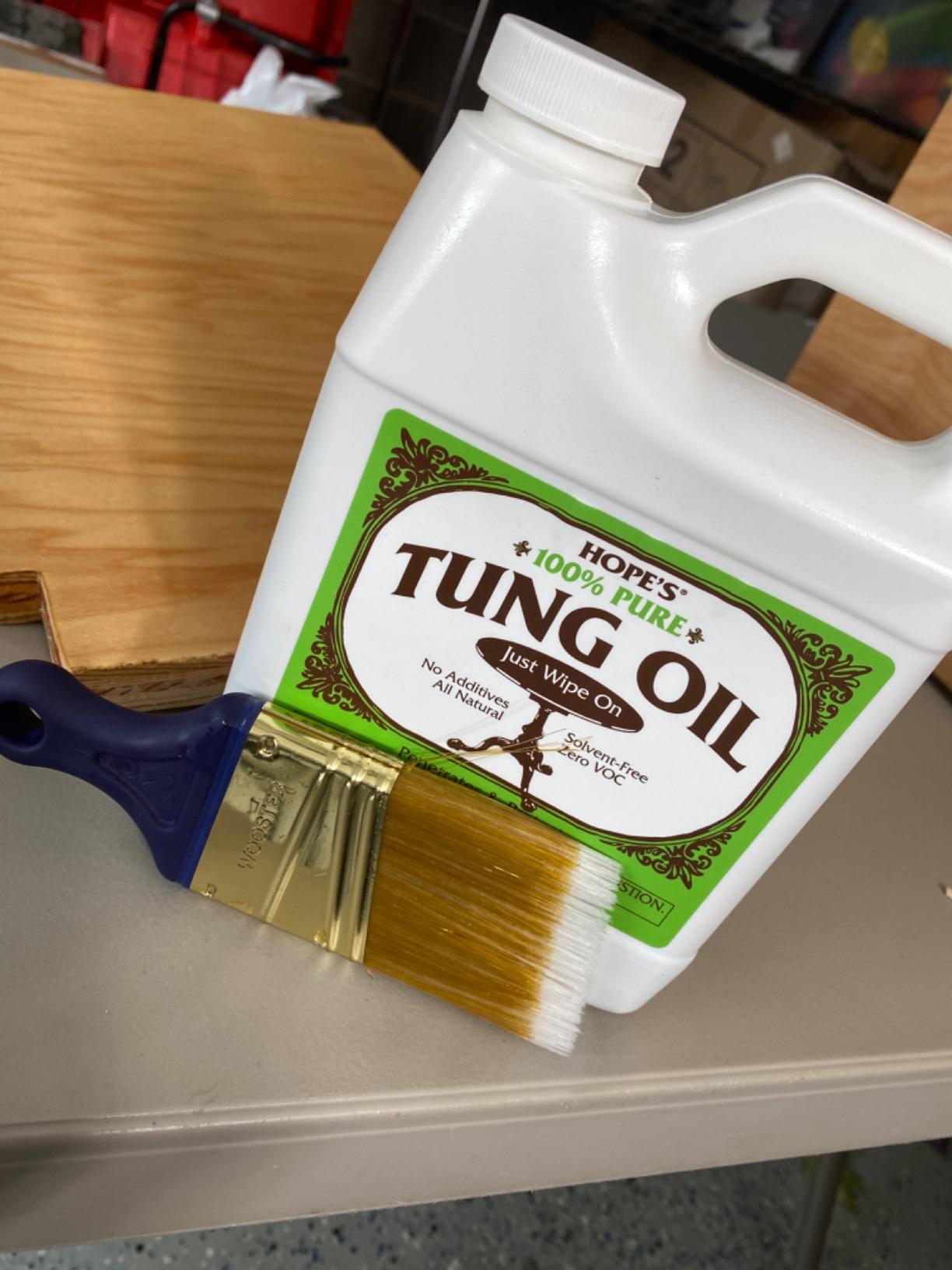 HOPE'S 100% Pure Tung Oil, Food Safe, Premium Waterproof Natural Wood Finish and Sealer for Indoor and Outdoor Projects, 32 Fl Oz Customer Review HOPE'S 100% Pure Tung Oil, Food Safe, Premium Waterproof Natural Wood Finish and Sealer for Indoor and Outdoor Projects, 32 Fl Oz - Customer Photo 2