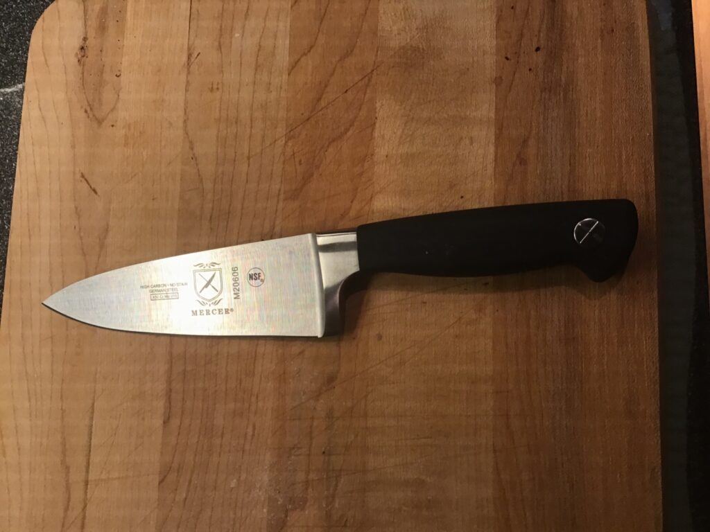 Mercer Culinary M20707 Genesis 7-Inch Santoku Knife,Black Customer Review Best Knives For Cutting Potatoes
