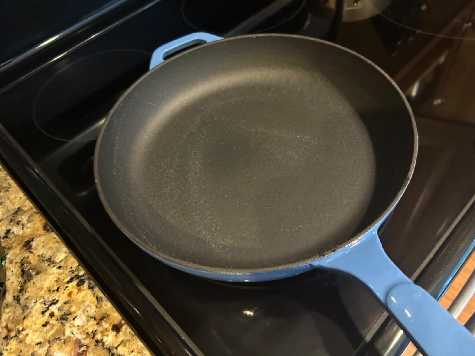 Lodge EC11S33 Enameled Cast Iron Skillet, 11-inch, Caribbean Blue - Customer Photo 1