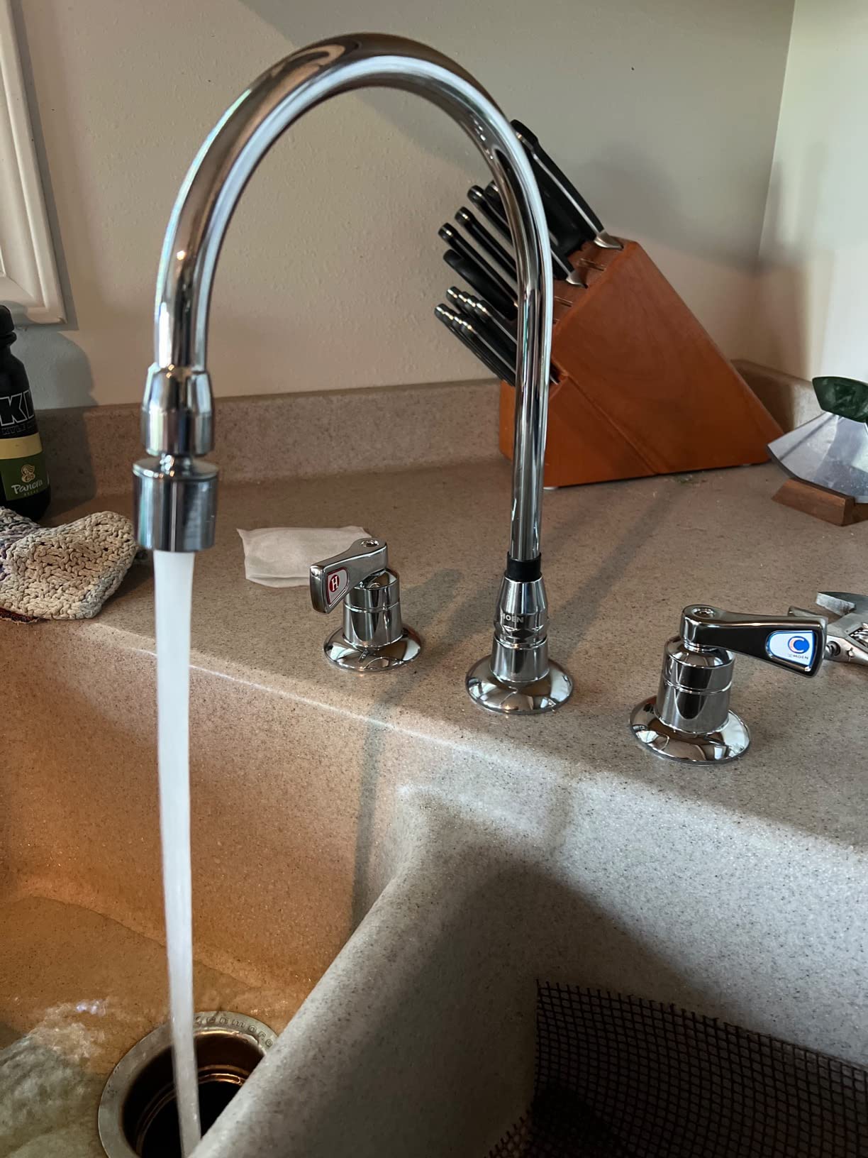Moen 8227 Commercial M-Dura Widespread Kitchen Faucet 2.2 gpm, Chrome - Customer Photo 2