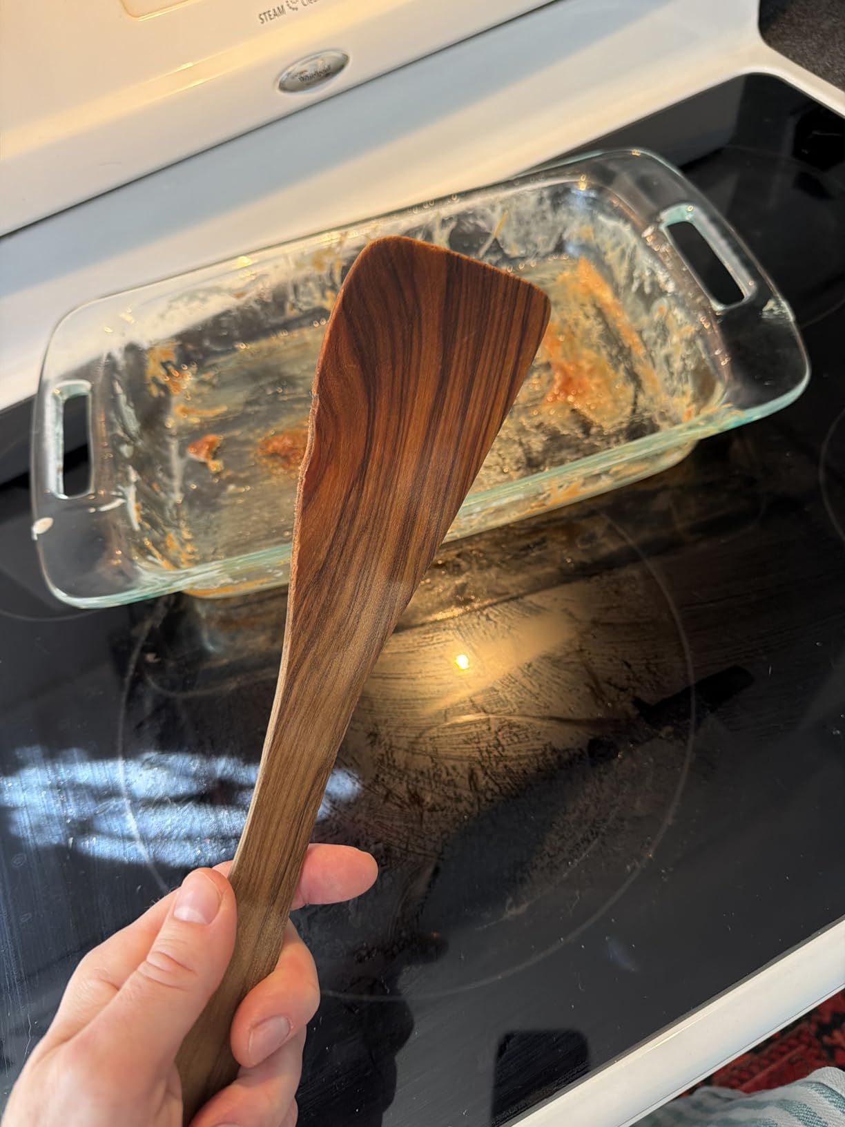 Eddington Italian Olive Wood Wide Spatula, Handcrafted in Europe, 12.5-Inches,Brown - Customer Photo 1