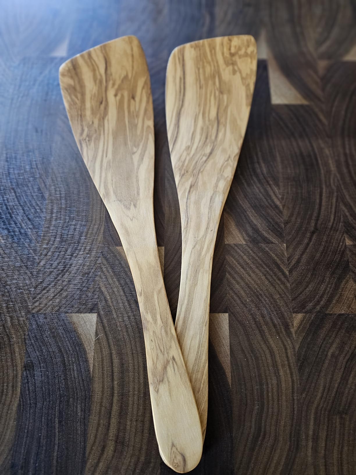 Eddington Italian Olive Wood Wide Spatula, Handcrafted in Europe, 12.5-Inches,Brown - Customer Photo 2
