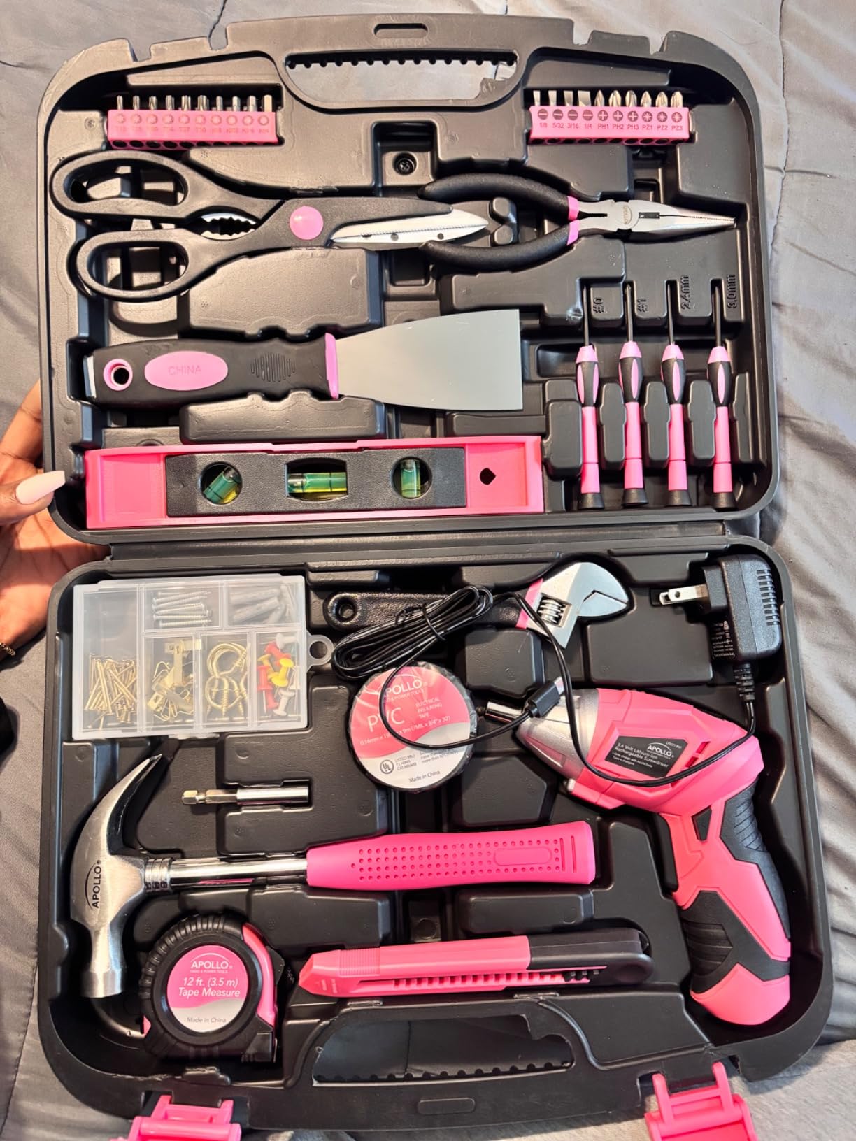 Apollo Tools Original 39 Piece General Household Tool Set - Pink Ribbon - Customer Photo 2