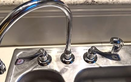 Moen 8244 Commercial M-Dura Kitchen Faucet with Side Spray with 4-Inch handles 2.2 gpm, Chrome - Customer Photo 1