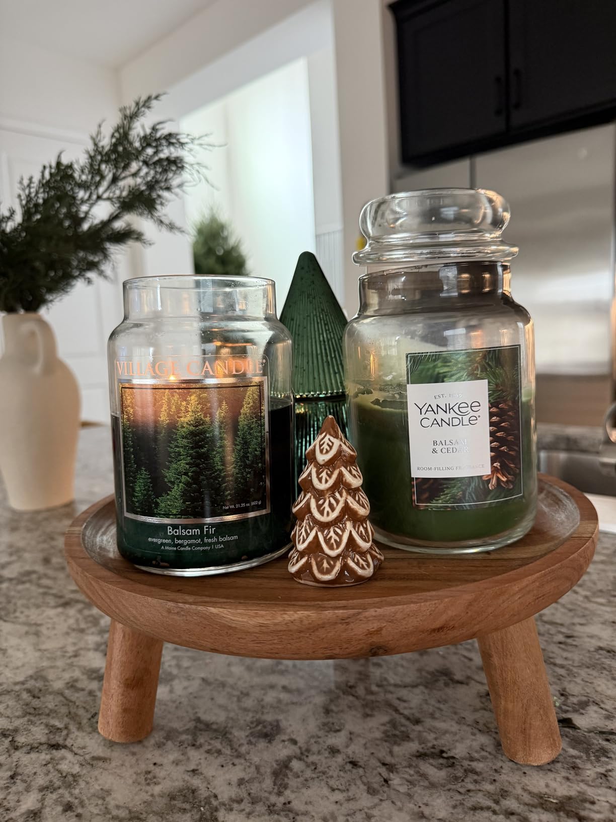 Village Candle Balsam Fir Large Apothecary Jar, Scented Candle, 21.25 oz., Green - Customer Photo 1