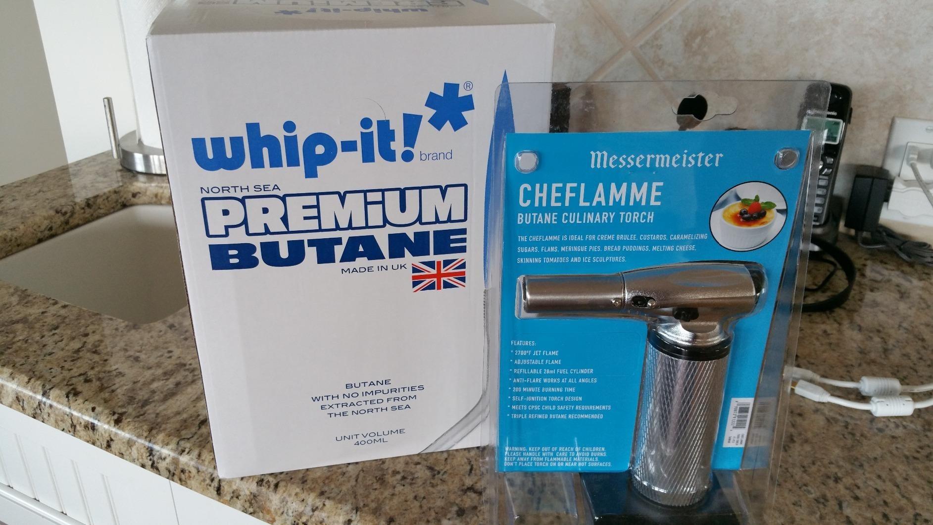 Messermeister Cheflamme Culinary Torch - Up to 2,000 Degrees Fahrenheit & 200 Minute Burn Time - Self-igniting Piezo Ignition - Child-Proof Safety Lock Customer Review Messermeister Cheflamme Culinary Torch - Up to 2,000 Degrees Fahrenheit & 200 Minute Burn Time - Self-igniting Piezo Ignition - Child-Proof Safety Lock - Customer Photo 1