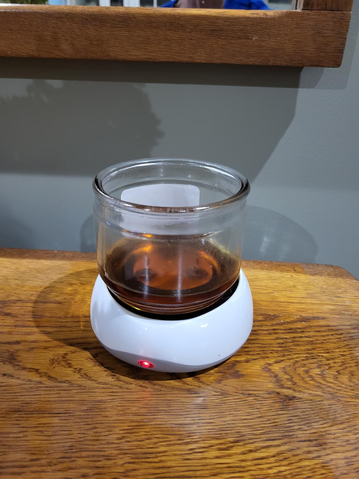 CANDLE WARMERS ETC. Auto Shutoff Candle Warmer Plate (White, Plug-in) – Modern Candle Wax Warmer with 8-Hour Timer - Customer Photo 1