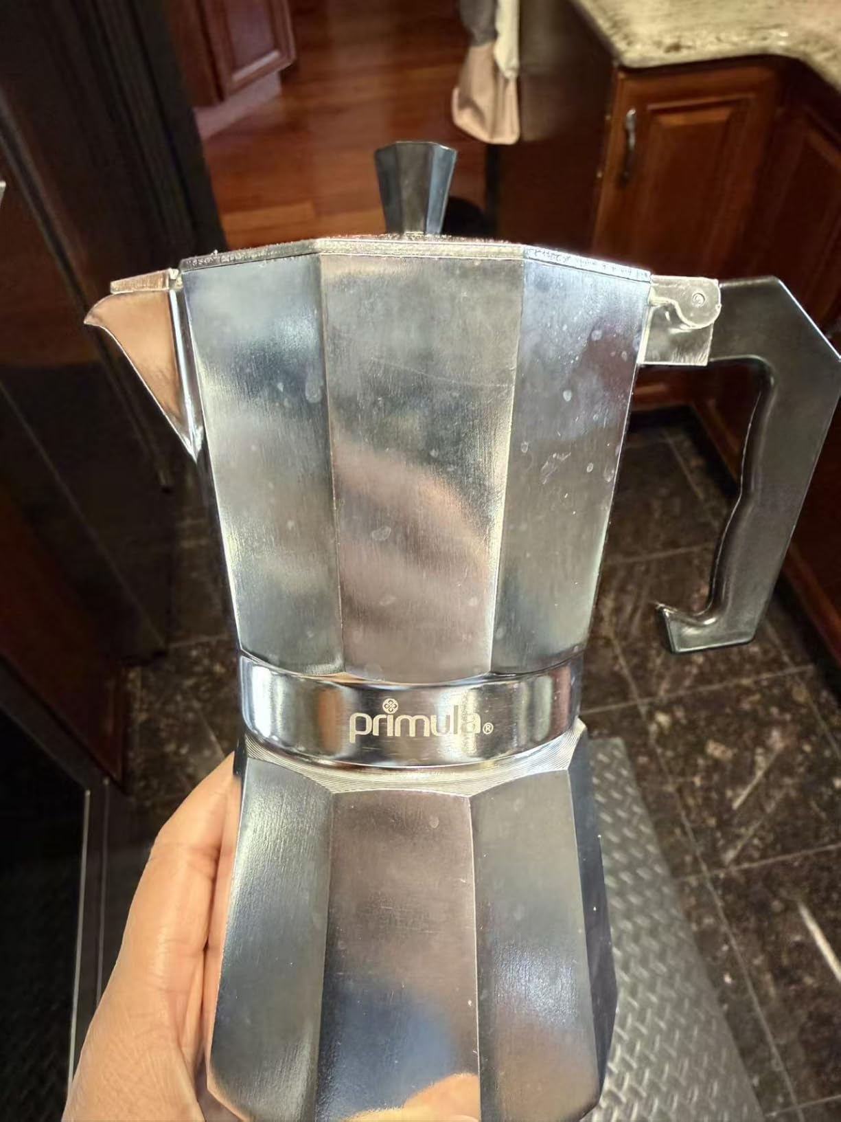 Primula Classic Stovetop Espresso and Coffee Maker, Moka Pot for Italian and Cuban Café Brewing, Greca Coffee Maker, Cafeteras, 12 Espresso Cups, Silver Customer Review Primula Classic Stovetop Espresso and Coffee Maker, Moka Pot for Italian and Cuban Café Brewing, Greca Coffee Maker, Cafeteras, 12 Espresso Cups, Silver - Customer Photo 1