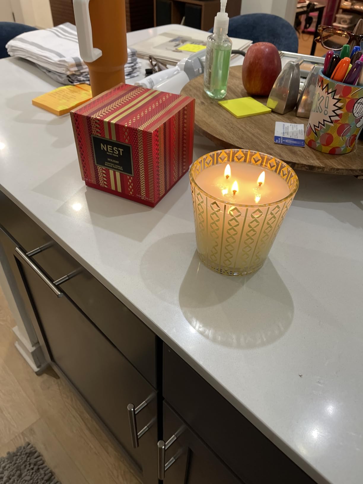 NEST New York Scented 3-Wick Christmas Candle, Holiday - 21.2 oz - Up to 100-Hour Burn Time - Reusable Glass Vessel - Customer Photo 1
