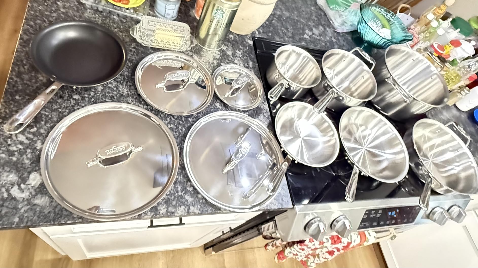 All-Clad D5 Brushed 5 Ply Stainless Steel Cookware Set 10 Piece w/ Frying Pans, Pots and Pans Set, Induction, Oven Broiler Safe 600F, Silver - Customer Photo 1