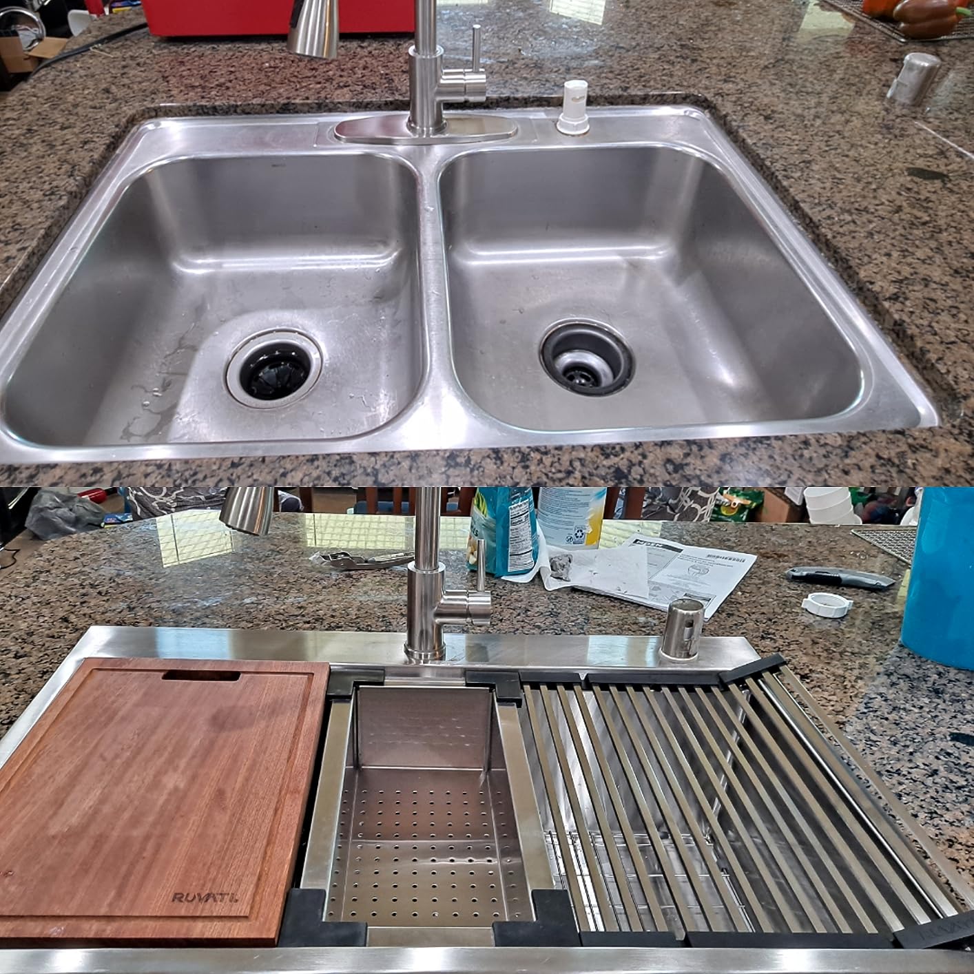 Ruvati 32-inch Undermount 16 Gauge Stainless Steel Workstation Kitchen Sink Single Bowl – Soundproof Multifunction Chef Sink with Cutting Board & Accessories, Brushed Finish Hides Scratches – RVH8300 Customer Review Ruvati 32-inch Undermount 16 Gauge Stainless Steel Workstation Kitchen Sink Single Bowl – Soundproof Multifunction Chef Sink with Cutting Board & Accessories, Brushed Finish Hides Scratches – RVH8300 - Customer Photo 2