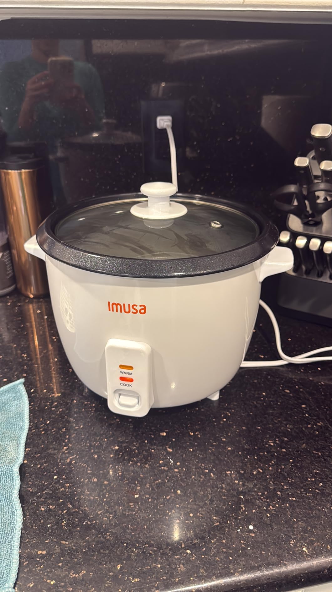 IMUSA USA GAU-00011 Electric Nonstick Rice Cooker 3-Cup (Uncooked) 6-Cup (Cooked), White - Customer Photo 1