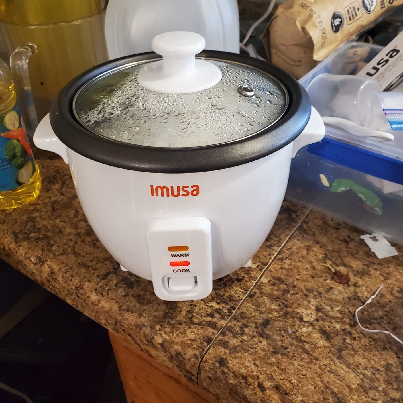 IMUSA USA GAU-00011 Electric Nonstick Rice Cooker 3-Cup (Uncooked) 6-Cup (Cooked), White - Customer Photo 2