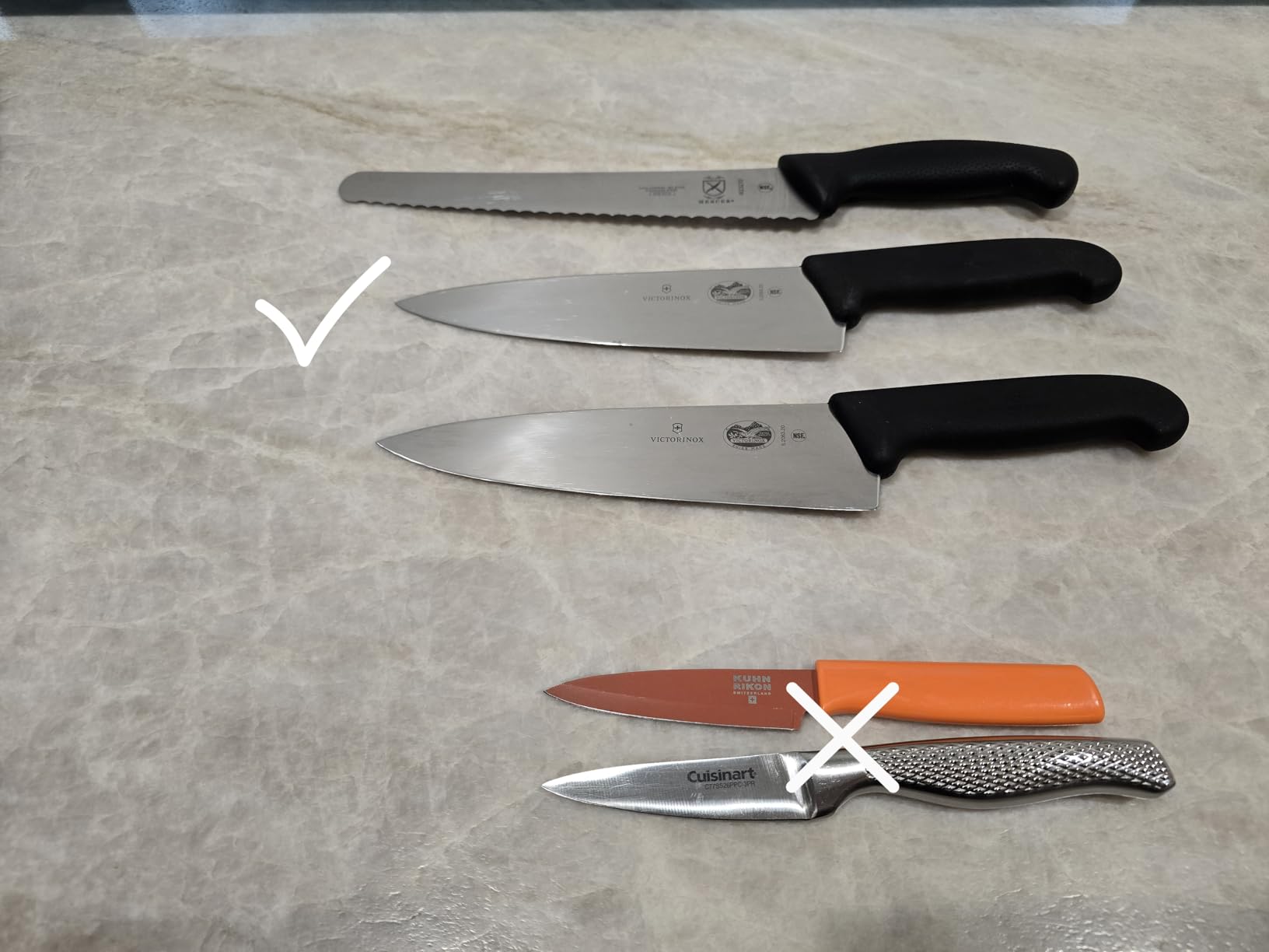 Victorinox Fibrox Pro Chef's Knife, 8 Inch - Swiss Army Kitchen Knife, High Carbon Stainless Steel Blade, Non-Slip Fibrox Handle, Dishwasher Safe customer photo 2