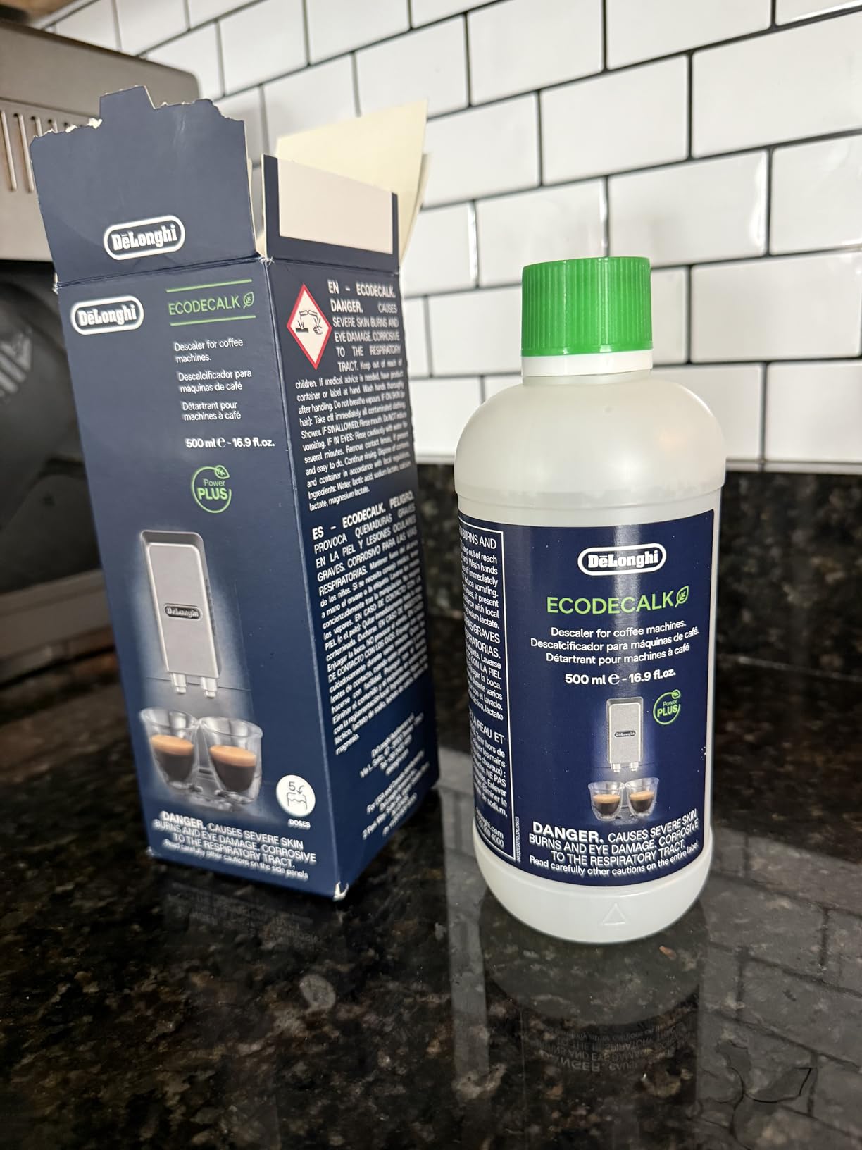De'Longhi EcoDecalk Descaler, Universal Descaling Solution for Coffee & Espresso Machines, 16.90 oz (5 uses) - Customer Photo 2
