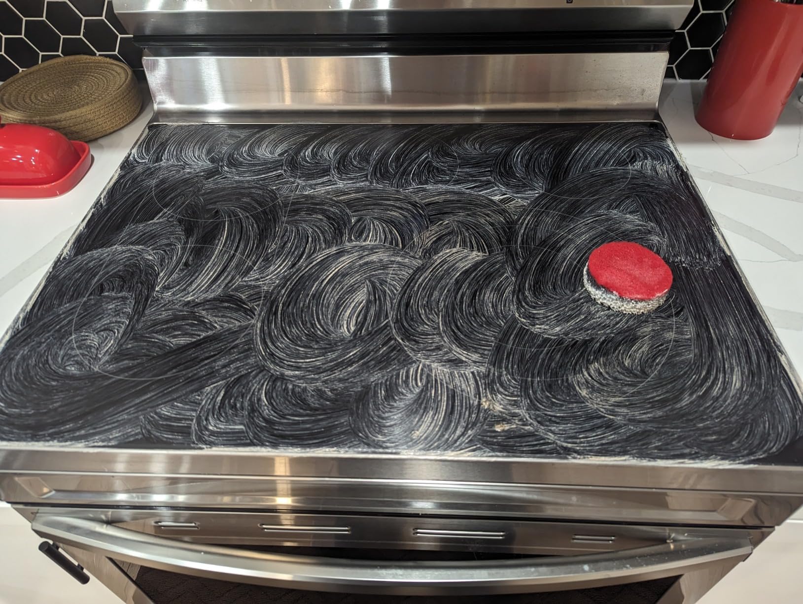 Weiman Cooktop Cleaner Paste, Easily Remove Burned-On Food, Grease and Watermarks, Leaving Your Glass Cook Top Sparkling Customer Review Weiman Cooktop Cleaner Paste, Easily Remove Burned-On Food, Grease and Watermarks, Leaving Your Glass Cook Top Sparkling - Customer Photo 1