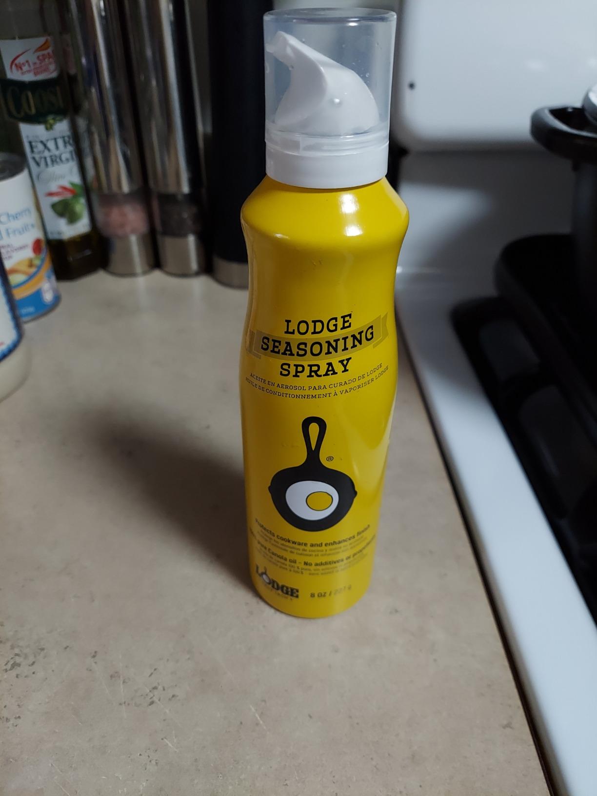 Lodge Cast Iron Seasoning Spray - Seasoning Spray Made with 100% Canola Oil to Restore, Cure, and Care for Cast Iron Cookware - 8 Ounce Customer Review Lodge Cast Iron Seasoning Spray - Seasoning Spray Made with 100% Canola Oil to Restore, Cure, and Care for Cast Iron Cookware - 8 Ounce - Customer Photo 2