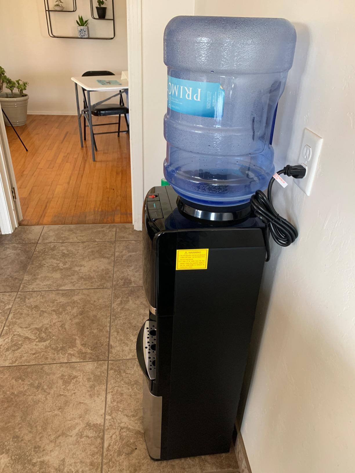 Primo Top-Loading Water Dispenser - 3 Temp (Hot-Cool-Cold) Water Cooler Water Dispenser for 5 Gallon Bottle w/Child-Resistant Safety Feature, Black and Stainless Steel, 3 Spout - Customer Photo 5