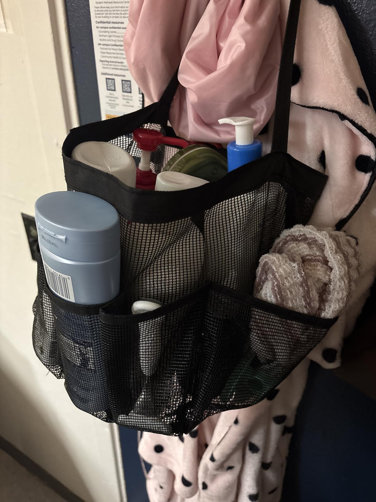 Attmu Mesh Shower Caddy Portable for College Dorm Room Essentials with 8 Pockets, Hanging Caddy Dorm Basket, Quick Dry Shower Bag for Bathroom - Customer Photo 1