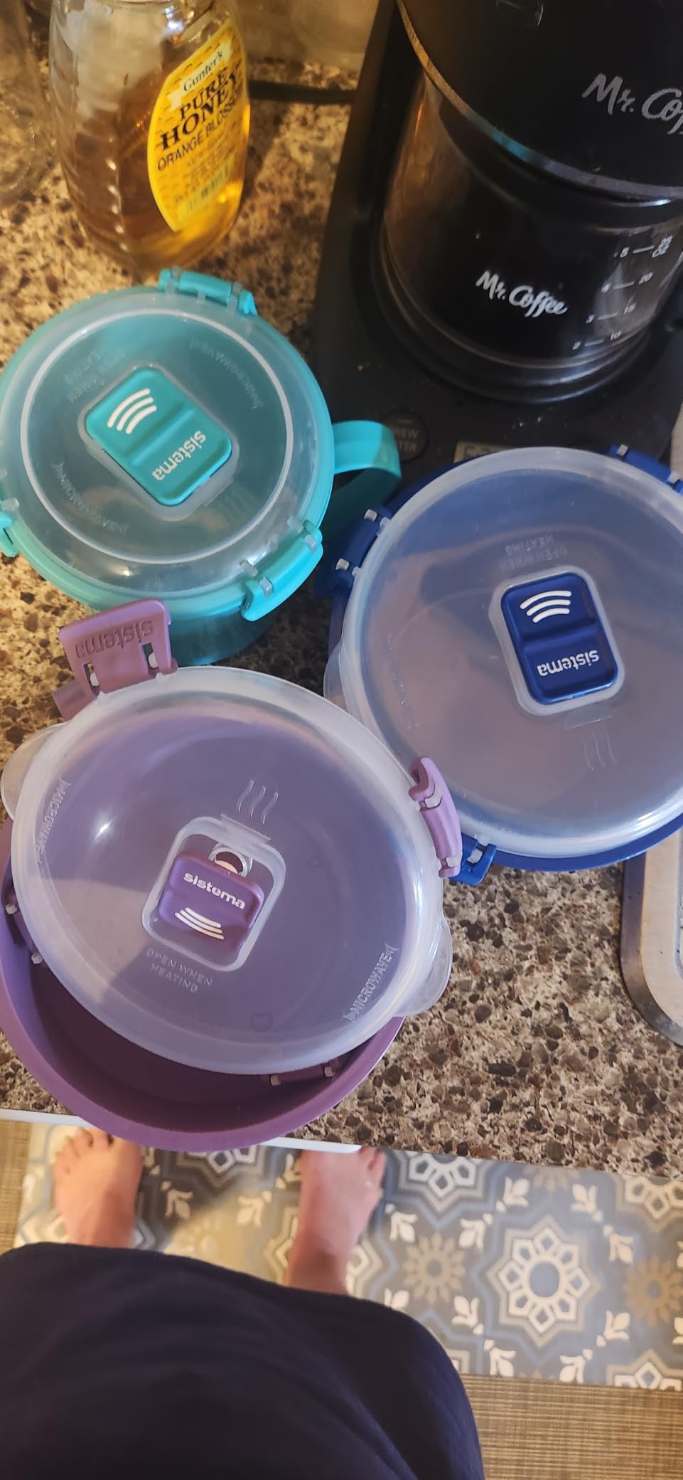 Sistema Microwave Containers | Soup Mug, Porridge Bowl & Noodle Bowl | Food Containers With Steam Release Vents | BPA-Free | Red | 3 Count - Customer Photo 2