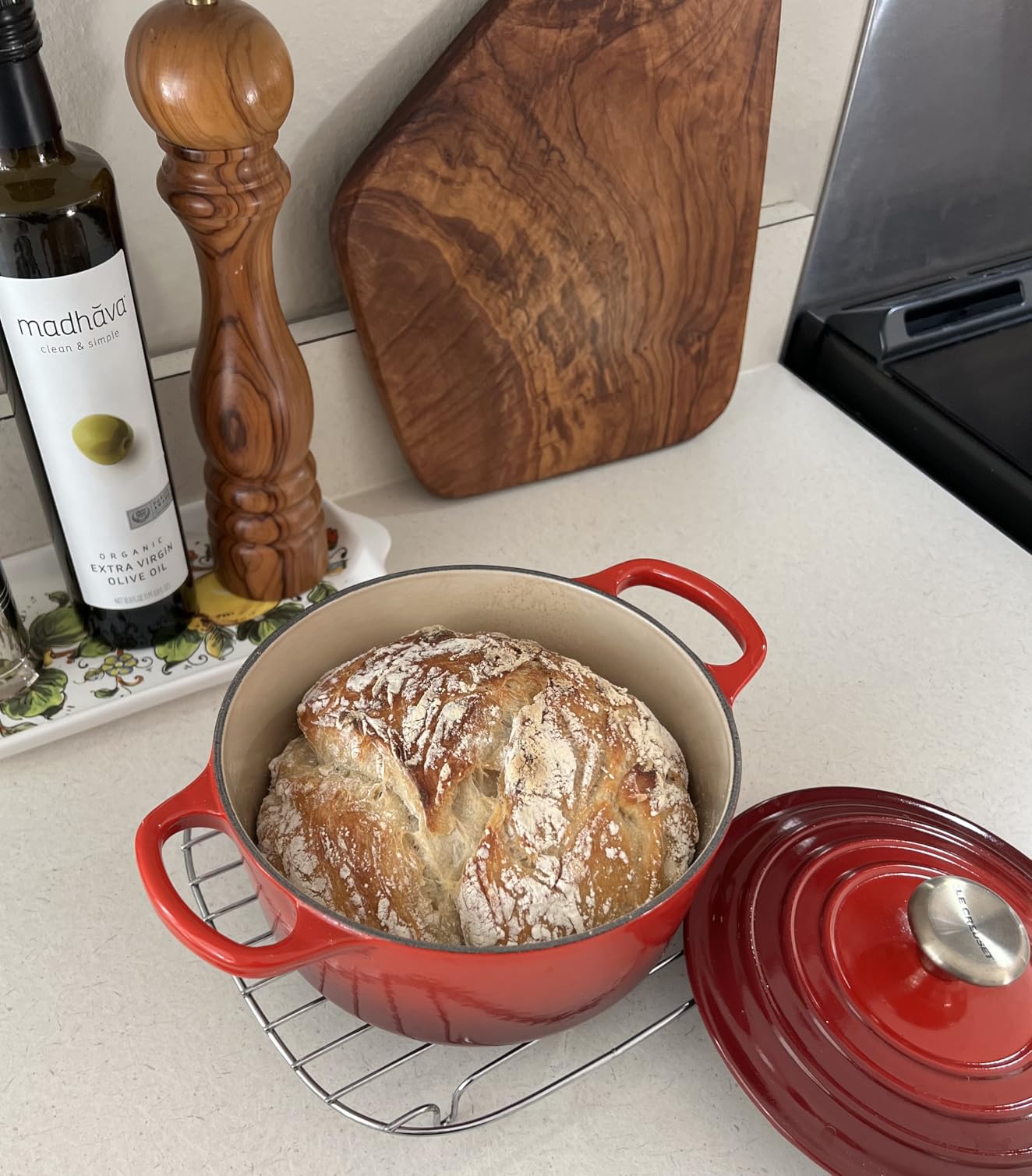 Le Creuset Enameled Cast Iron Signature Round Dutch Oven, 7.25 qt., Cerise - Customer Photo 1