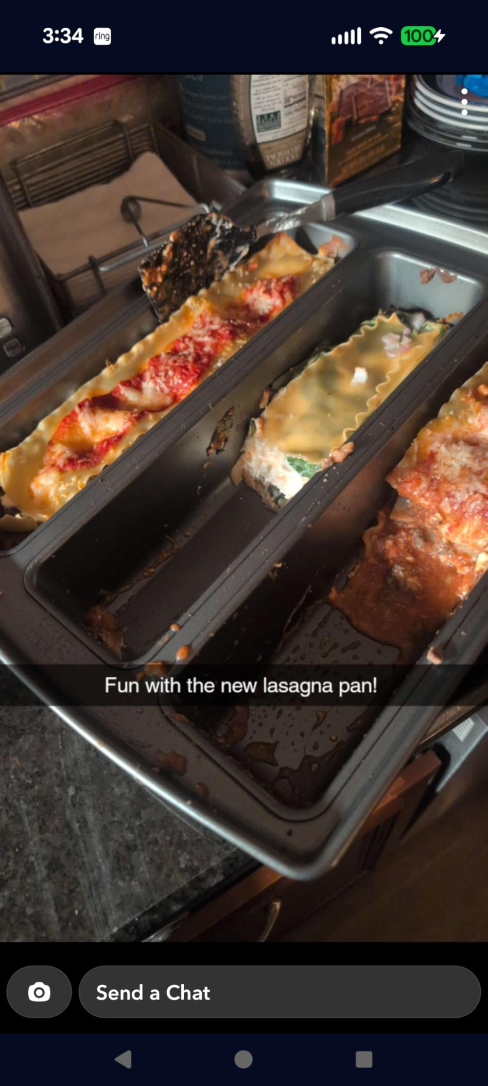 Chicago Metallic Professional Lasagna Trio Pan, Perfect for loaf breads, cakes and more 12.5 by 16 by 3 inches, Silver Customer Review Chicago Metallic Professional Lasagna Trio Pan, Perfect for loaf breads, cakes and more 12.5 by 16 by 3 inches, Silver - Customer Photo 1
