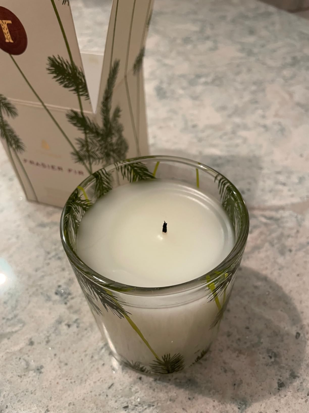 Thymes Frasier Fir Pine Needle Candle – Holiday Candles for Home Scented with Notes of Crisp Siberian Fir, Cedarwood & Sandalwood – Christmas Decor – Christmas Gifts for Women & Men (6.5 oz) - Customer Photo 1