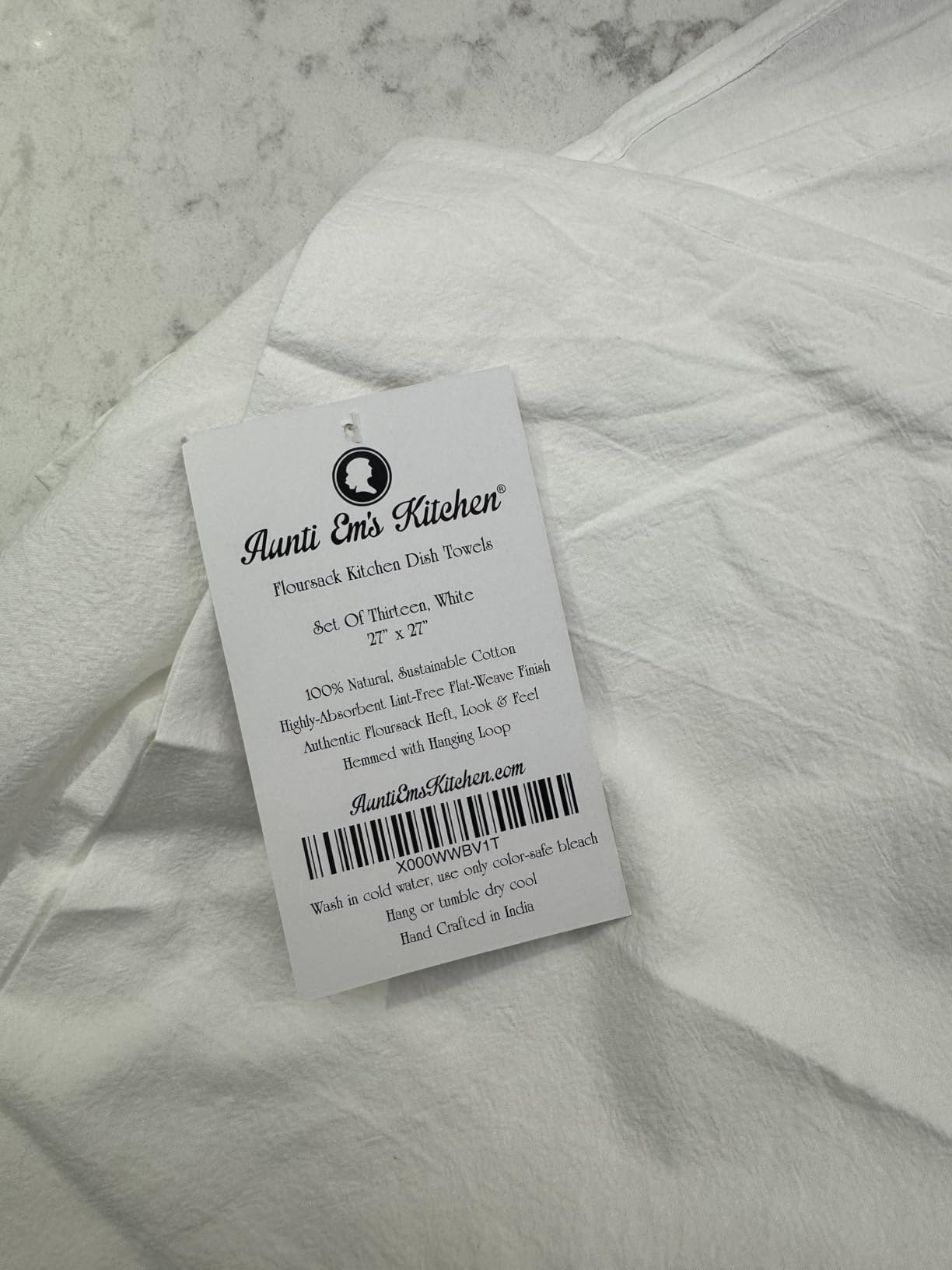 Aunti Em's Kitchen Flour Sack Dish Towels - Natural Cotton for Embroidery and Drying Glass, Hand, Dinnerware - Plain, Thick, Zero-Lint - Highly Absorbent - Set of 13, 27 x 27 Inch, White Customer Review Aunti Em's Kitchen Flour Sack Dish Towels - Natural Cotton for Embroidery and Drying Glass, Hand, Dinnerware - Plain, Thick, Zero-Lint - Highly Absorbent - Set of 13, 27 x 27 Inch, White - Customer Photo 1