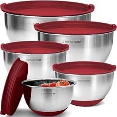 Priority Chef Premium Mixing Bowls With Lids Set, Airtight Lids, Thicker Stainless Steel, Non-Slip Base, 5 Nesting Steel Bowls - Customer Photo 3