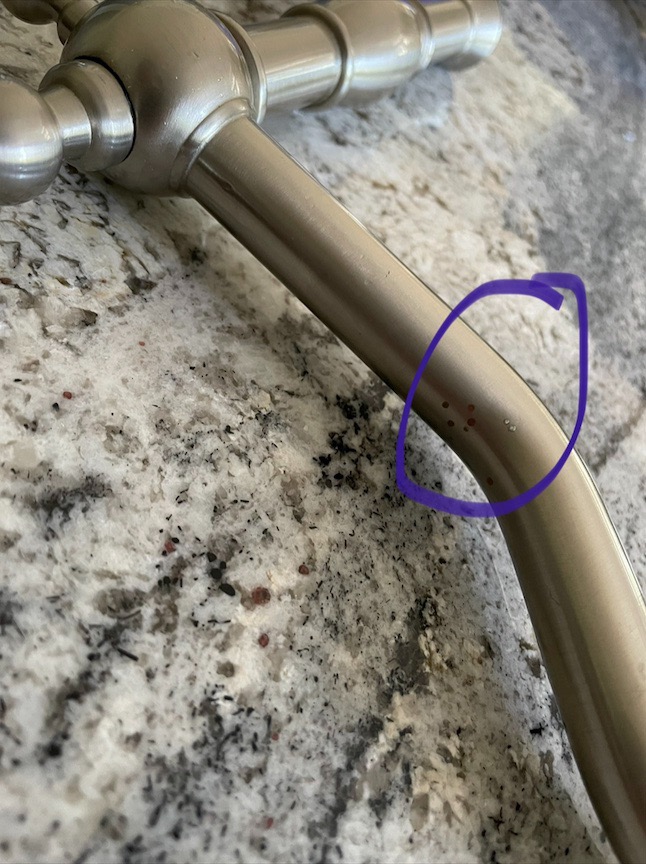 Gerber Opulence Bridge Kitchen Faucet with Side Spray – 2-Handle Farmhouse Sink Faucet, Traditional Style, Swivel Spout, Heavy-Duty Brass, 8-Inch Center, 4-Hole Deck Mount in Stainless Steel - Customer Photo 2