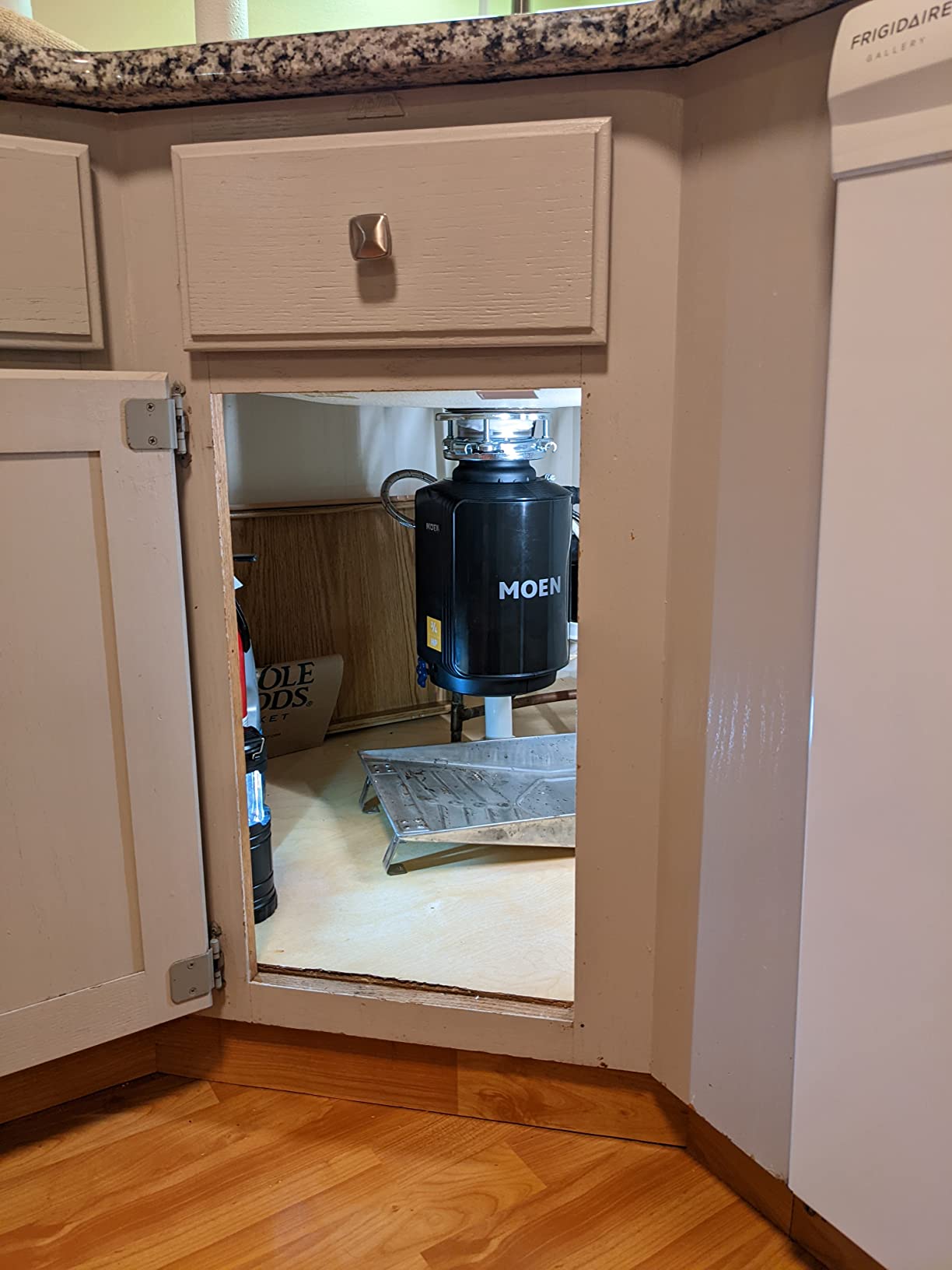Moen Host Series 3/4 HP Continuous Feed Garbage Disposal with Sound Reduction for Kitchen Sink, Power Cord Included, GXS75C Customer Review Moen Host Series 3/4 HP Continuous Feed Garbage Disposal with Sound Reduction for Kitchen Sink, Power Cord Included, GXS75C - Customer Photo 2