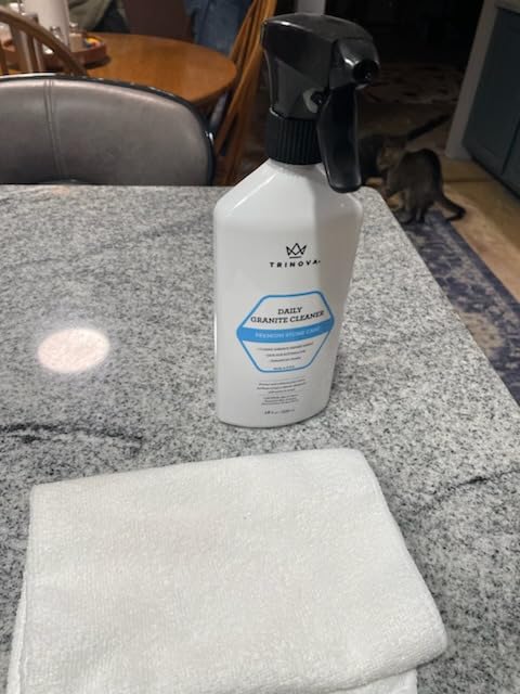 TriNova Granite Cleaner & Polish for Daily Use - Made in USA, Enhances Shine, Streak-Less - for Counter-Tops, Marble, Stone, Bathroom Tile Kitchen, & Islands - 18 fl oz - Customer Photo 1