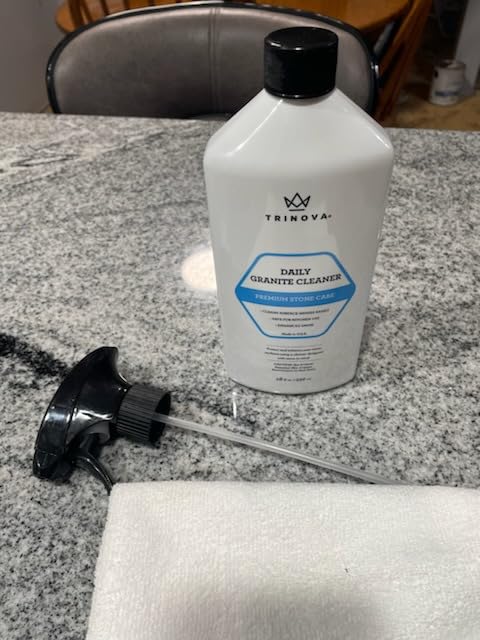 TriNova Granite Cleaner & Polish for Daily Use - Made in USA, Enhances Shine, Streak-Less - for Counter-Tops, Marble, Stone, Bathroom Tile Kitchen, & Islands - 18 fl oz - Customer Photo 2
