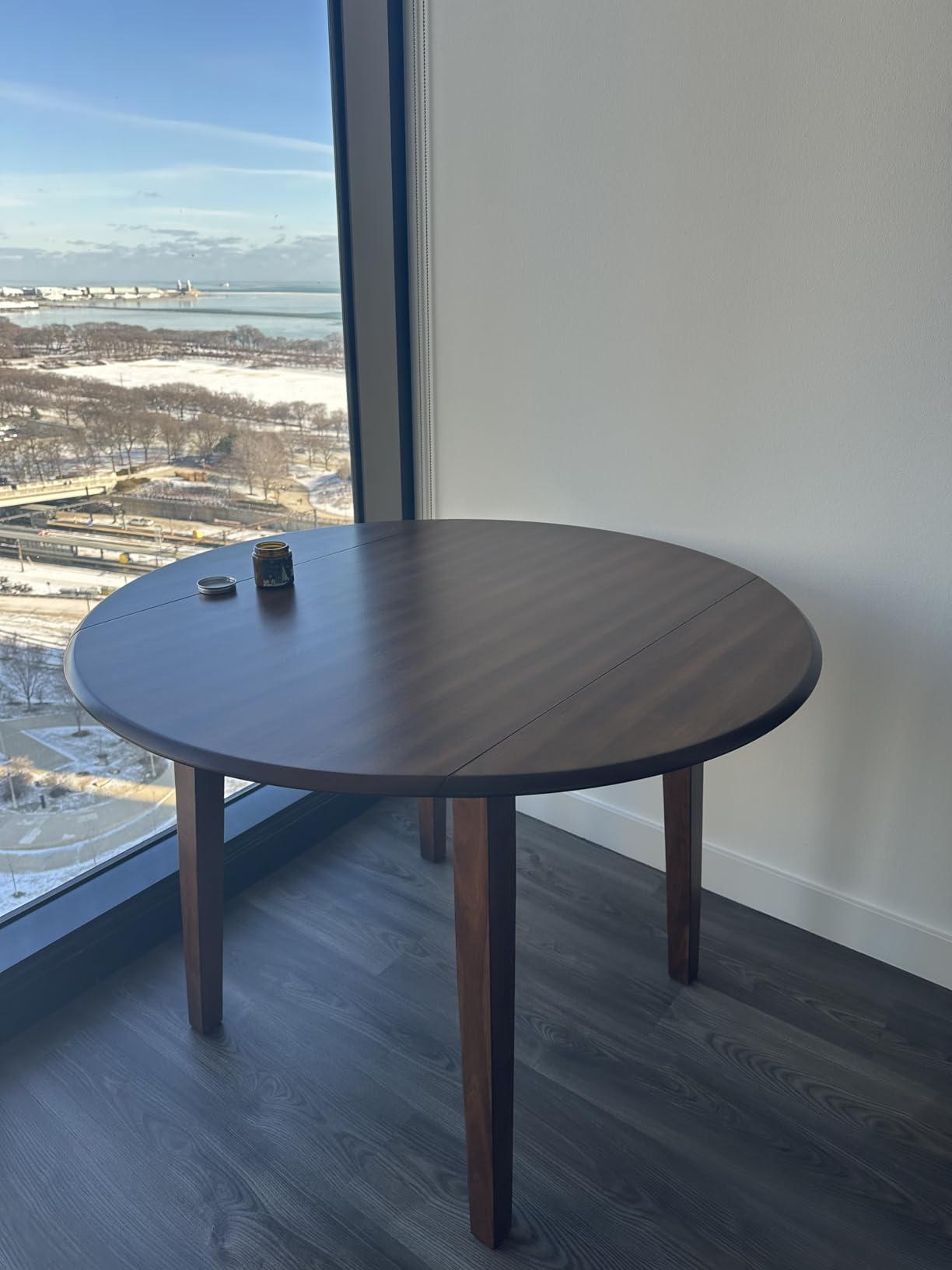 Signature Design by Ashley Hammis Round Dining Room Drop Leaf Table, Seats up to 4, Hinged Drop Leaves, Wood, 36.38