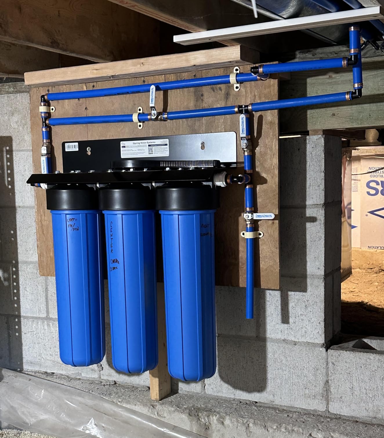 iSpring Whole House Water Filter System, Reduces Iron, Manganese, Chlorine, Sediment, Taste, and Odor, 3-Stage Iron Filter Whole House, Model: WGB32BM Customer Review iSpring Whole House Water Filter System, Reduces Iron, Manganese, Chlorine, Sediment, Taste, and Odor, 3-Stage Iron Filter Whole House, Model: WGB32BM - Customer Photo 1