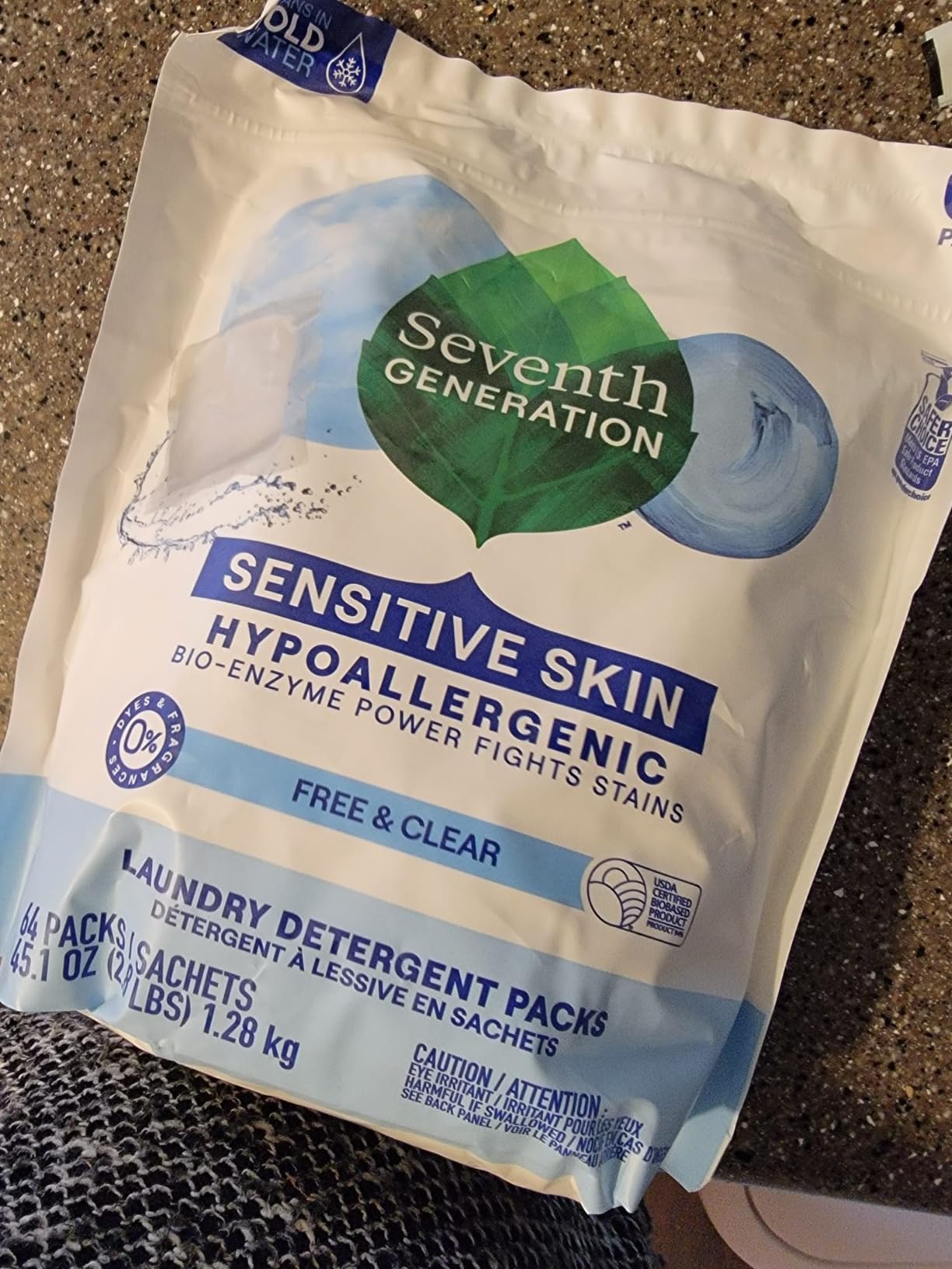 Seventh Generation Laundry Detergent Packs, Free & Clear, 90 Loads (2 pouches, 45 Ct EA) Customer Review Seventh Generation Laundry Detergent Packs, Free & Clear, 90 Loads (2 pouches, 45 Ct EA) - Customer Photo 2