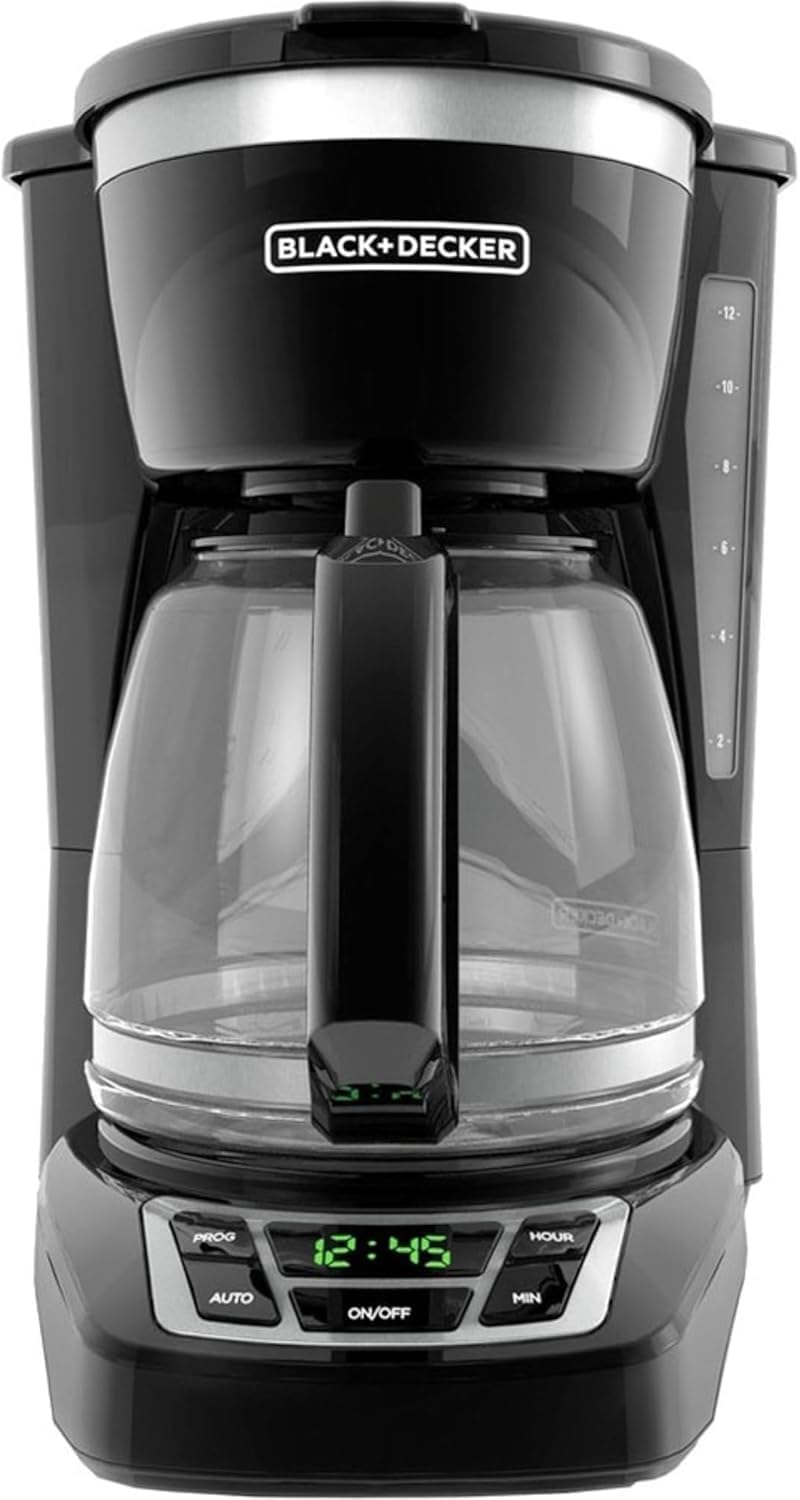 BLACK+DECKER 12-Cup Digital Coffee Maker, Programmable, Washable Basket Filter, Sneak-A-Cup, Auto Brew, Water Window, Keep Hot Plate, Black - Customer Photo 1