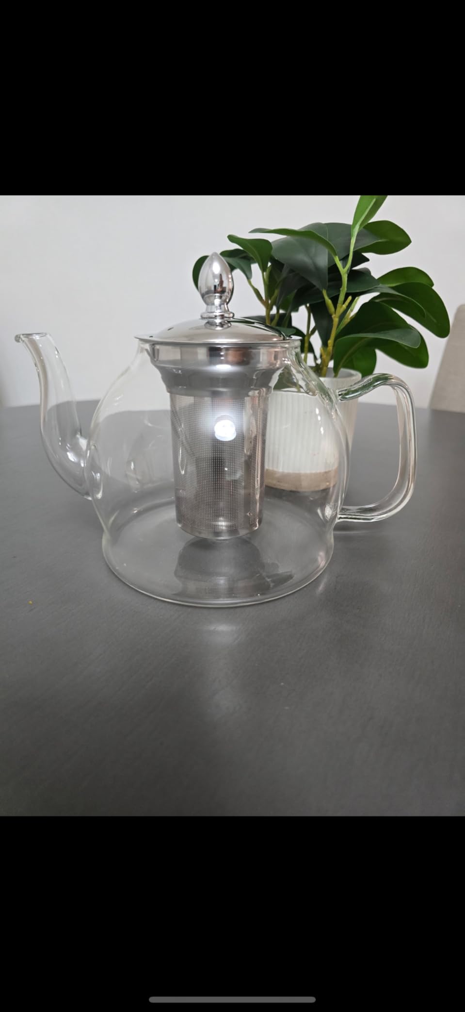HIWARE 1000ml Glass Teapot with Removable Infuser, Stovetop Safe Tea Kettle, Blooming and Loose Leaf Tea Maker Set customer photo 2