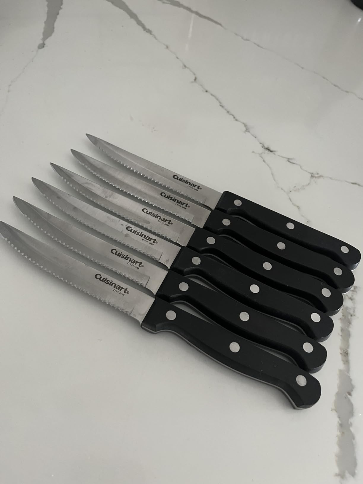Cuisinart Knife Set, 6pc Steak Knife Set with Steel Blades for Precise Cutting, Lightweight, Stainless Steel & Durable, C77TR-6PSK, Black - Customer Photo 2