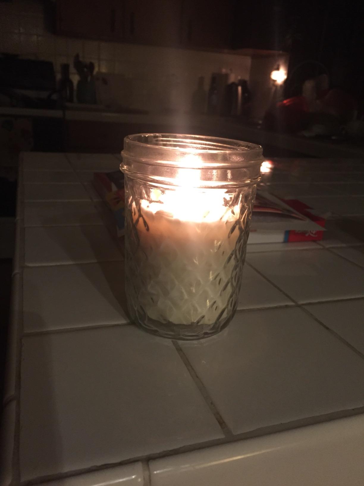 P.F. Candle Co. Classic Standard Scented Soy Wax Candle (7.2 oz) 40-50 Hour Burn Time, Amber Glass Jar, Made in The U.S.A. (Golden Coast) - Customer Photo 1