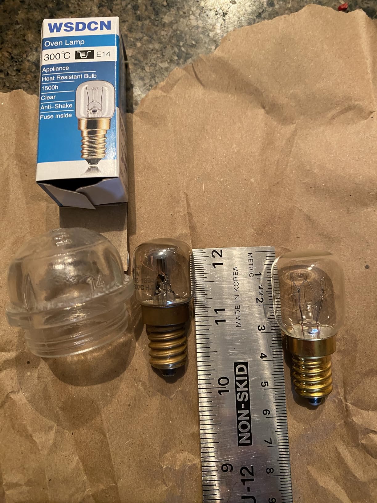 2 Pack, Fulfilled by Amazon, WSDCN E14 T25 25W 120V 120 Volt 125V 110V~130V Oven Light Bulb Heat Resistant Bulb 300'C - Customer Photo 1