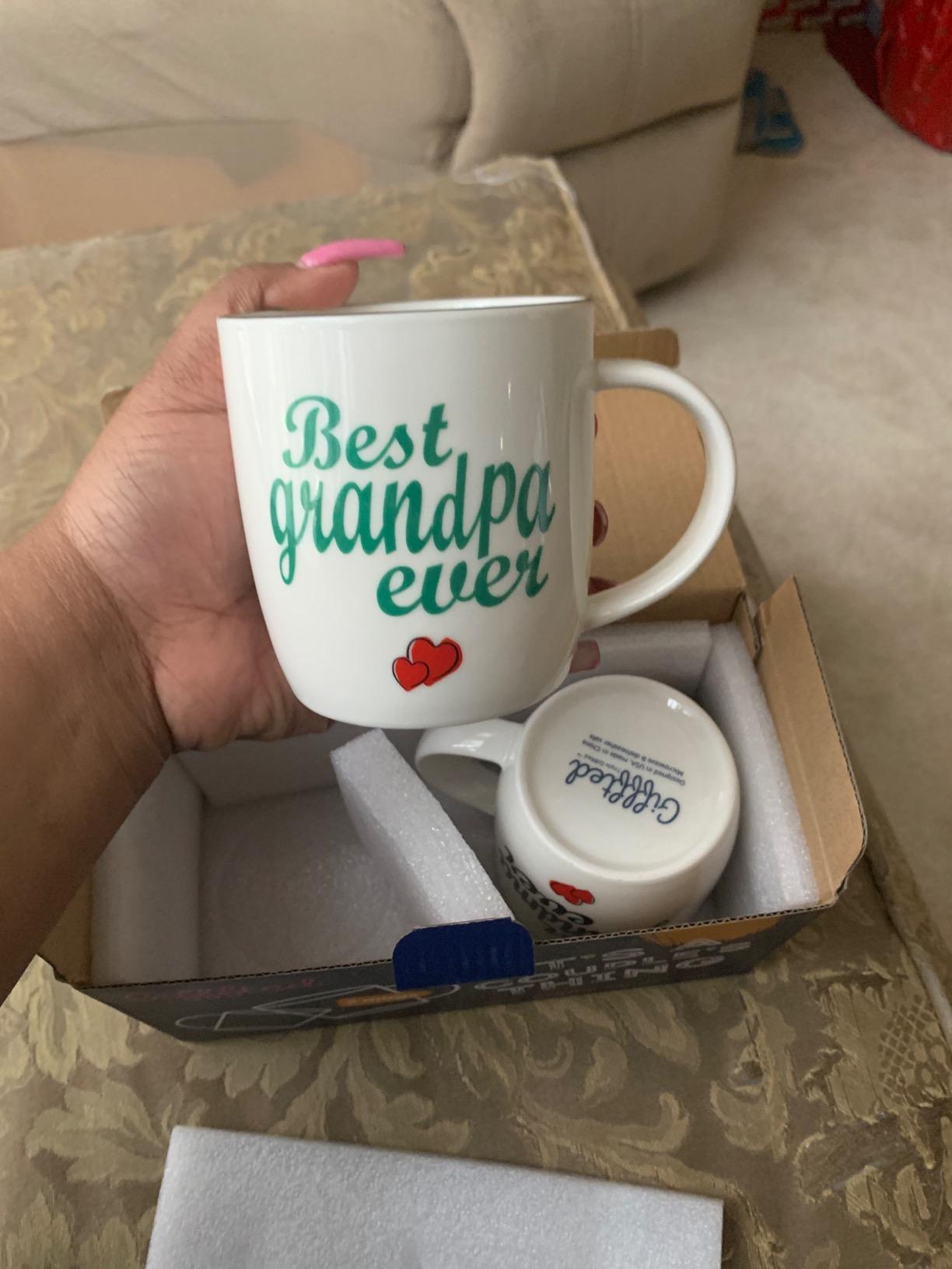 Triple Gifffted Worlds Best Grandparents Coffee Mugs for Grandma and Grandpa, Gifts Ideas From Grandkids, Grandchildren, New First Time Grandparent Announcement Christmas Valentines Day, Ceramic 380ml - Customer Photo 1