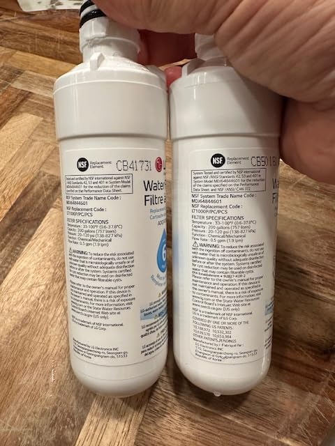 LG LT1000P - 6 Month / 200 Gallon Capacity Replacement Refrigerator Water Filter (NSF42, NSF53, and NSF401) ADQ74793501, ADQ75795105, AGF80300704, or AGF80300705 White - Customer Photo 1