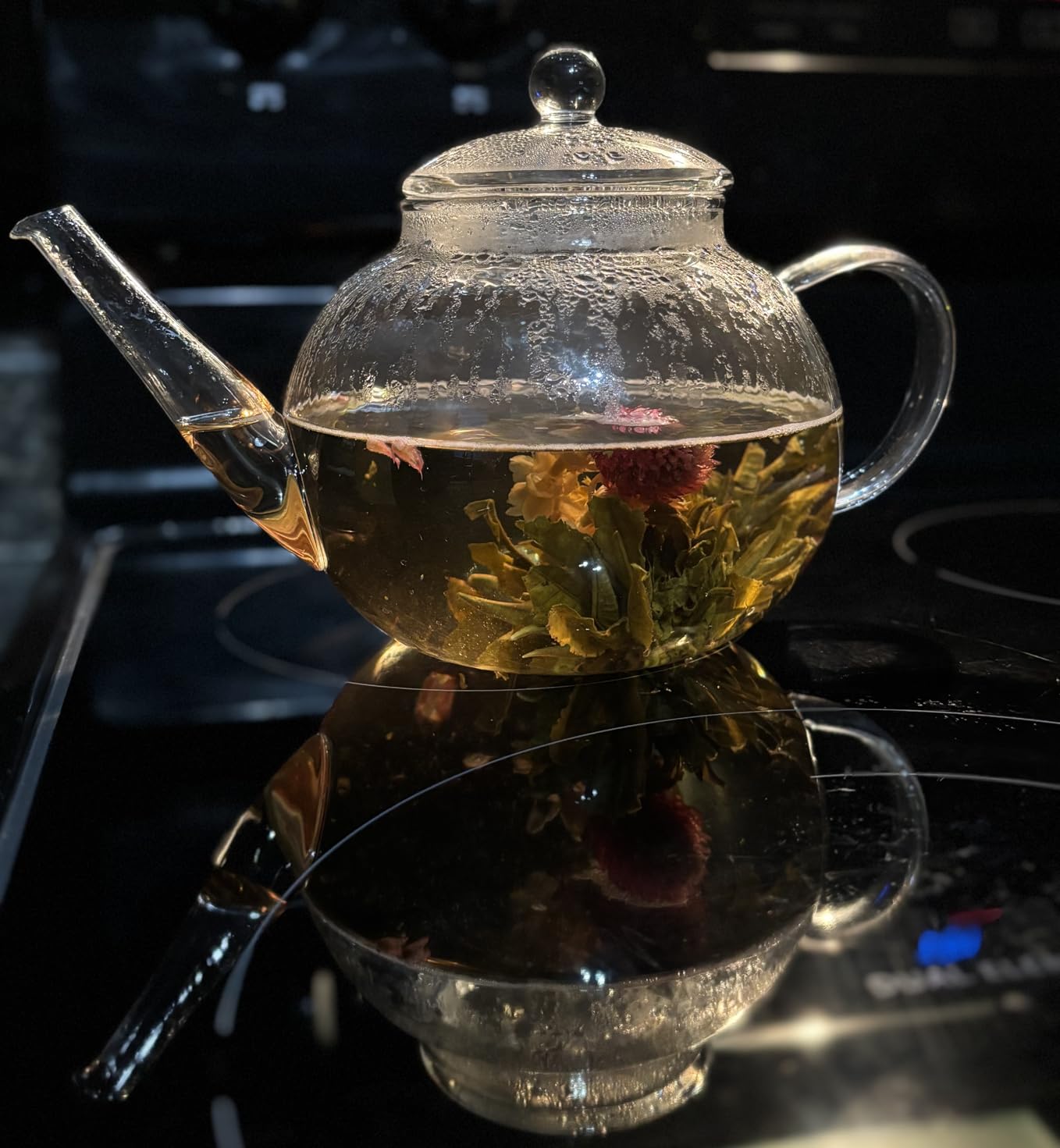 Teabloom Stovetop & Microwave Safe Glass Teapot with Removable Loose Tea Glass Infuser – Includes 2 Blooming Teas – 2-in-1 Tea Kettle and Tea Maker – Tea Purist's Choice Customer Review Teabloom Stovetop & Microwave Safe Glass Teapot with Removable Loose Tea Glass Infuser – Includes 2 Blooming Teas – 2-in-1 Tea Kettle and Tea Maker – Tea Purist's Choice - Customer Photo 1