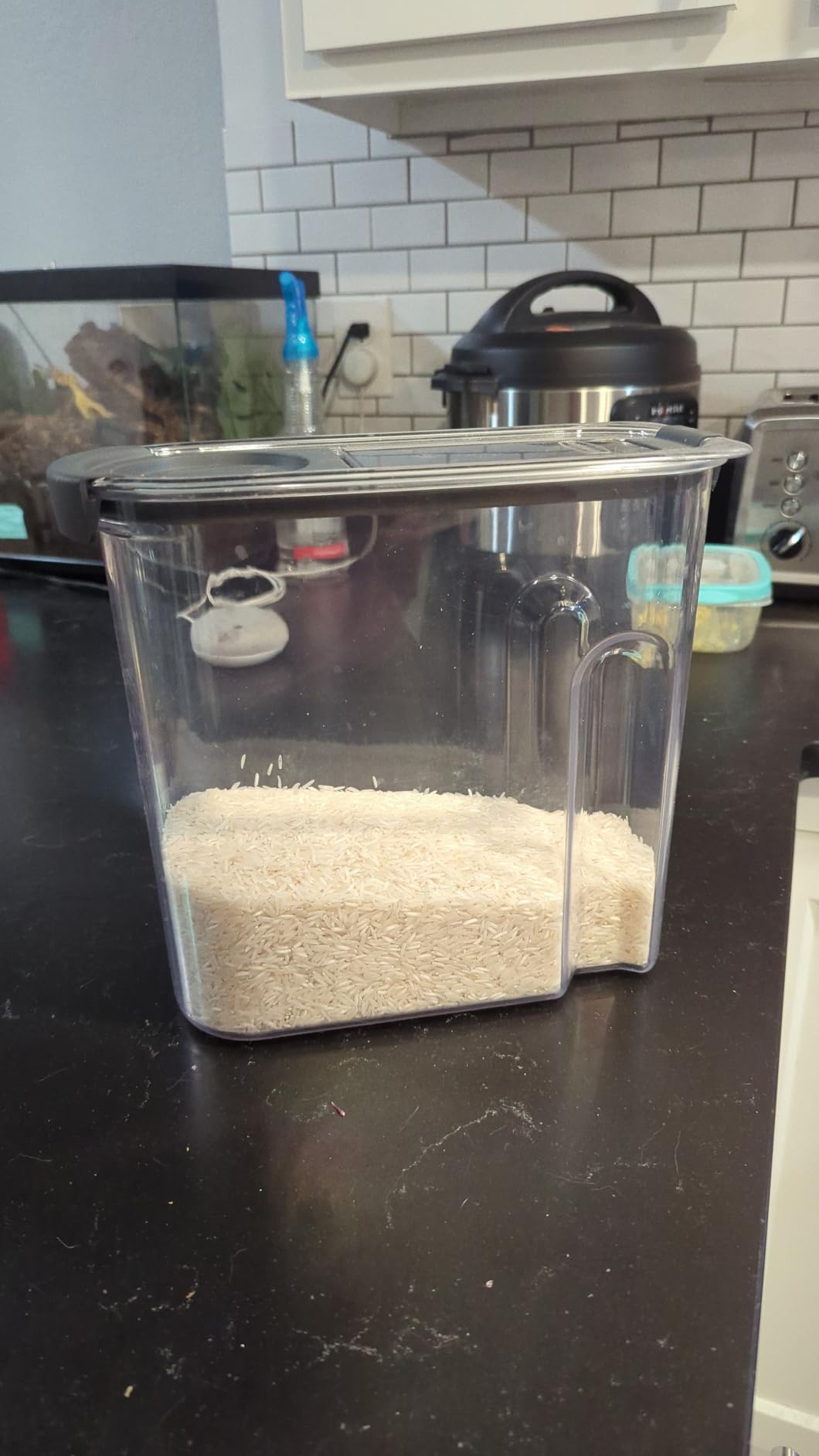 Rubbermaid Brilliance 16-Cup Airtight Food Storage Container with Lid Clear/Grey - optimal for pantry organization flour sugar and food storage customer photo 2